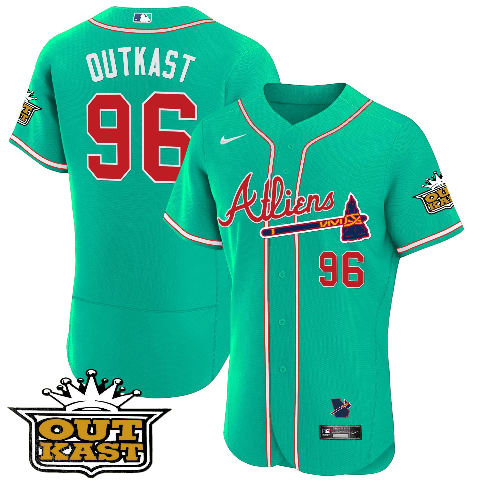 Men’s Atlanta Atliens Flex Base Jersey – Galaxy Version – Stitched