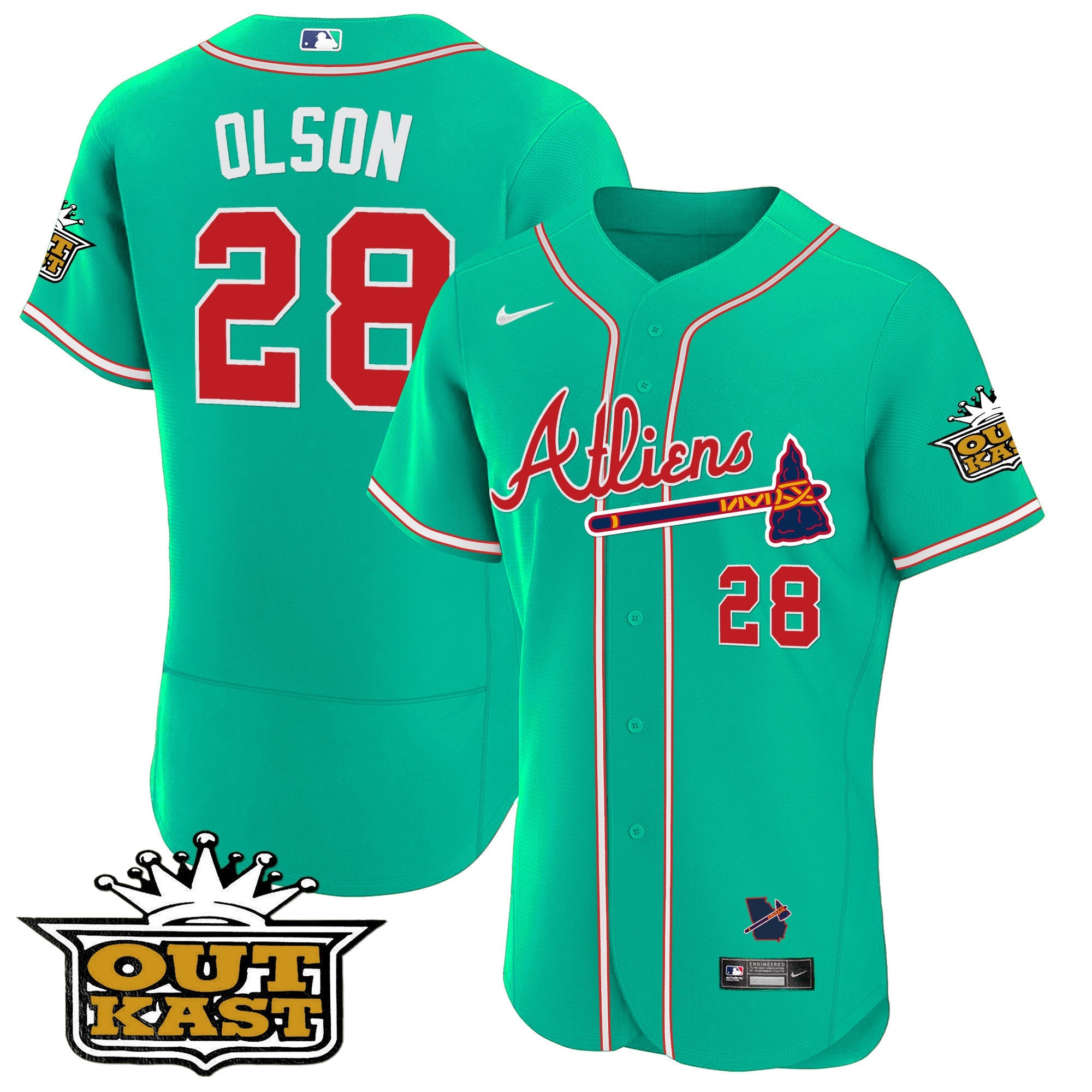Men’s Atlanta Atliens Flex Base Jersey – Galaxy Version – Stitched