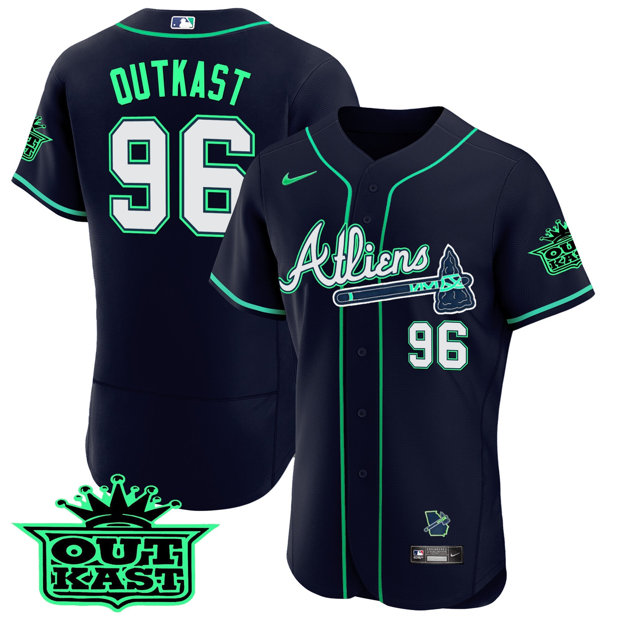 Men’s Atlanta Atliens Flex Base Jersey – Galaxy Version – Stitched