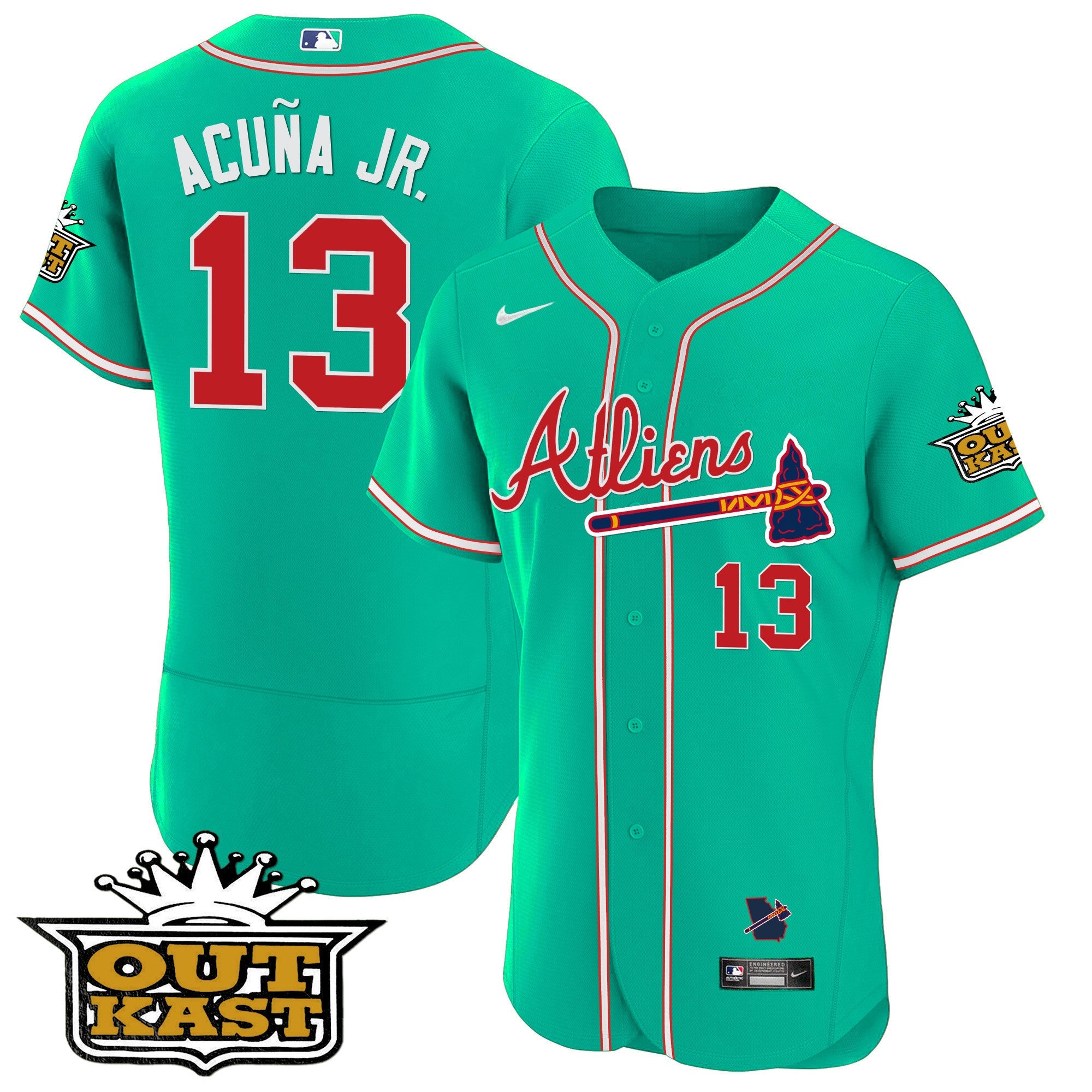 Men’s Atlanta Atliens Flex Base Jersey – Galaxy Version – Stitched