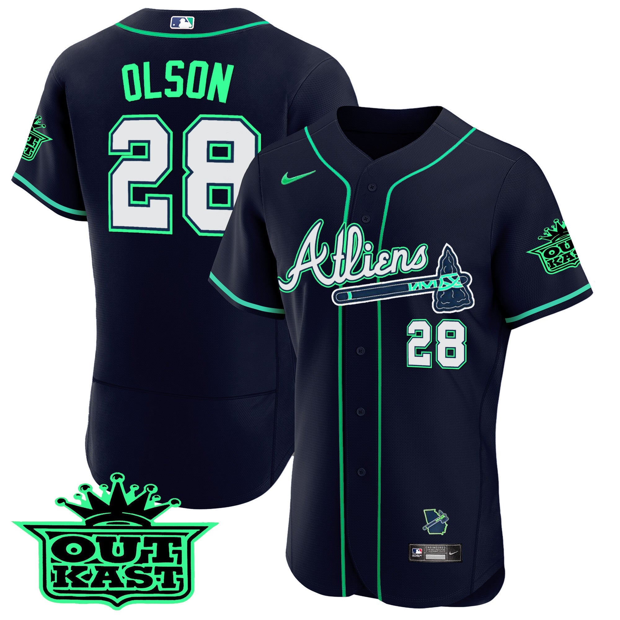 Men’s Atlanta Atliens Flex Base Jersey – Galaxy Version – Stitched
