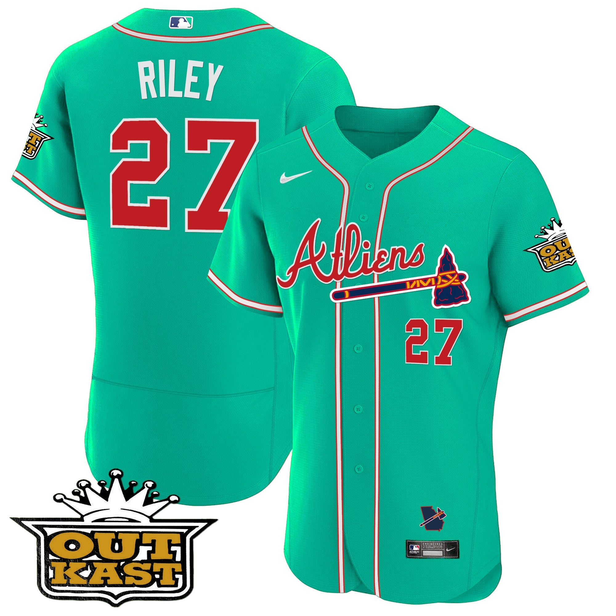 Men’s Atlanta Atliens Flex Base Jersey – Galaxy Version – Stitched