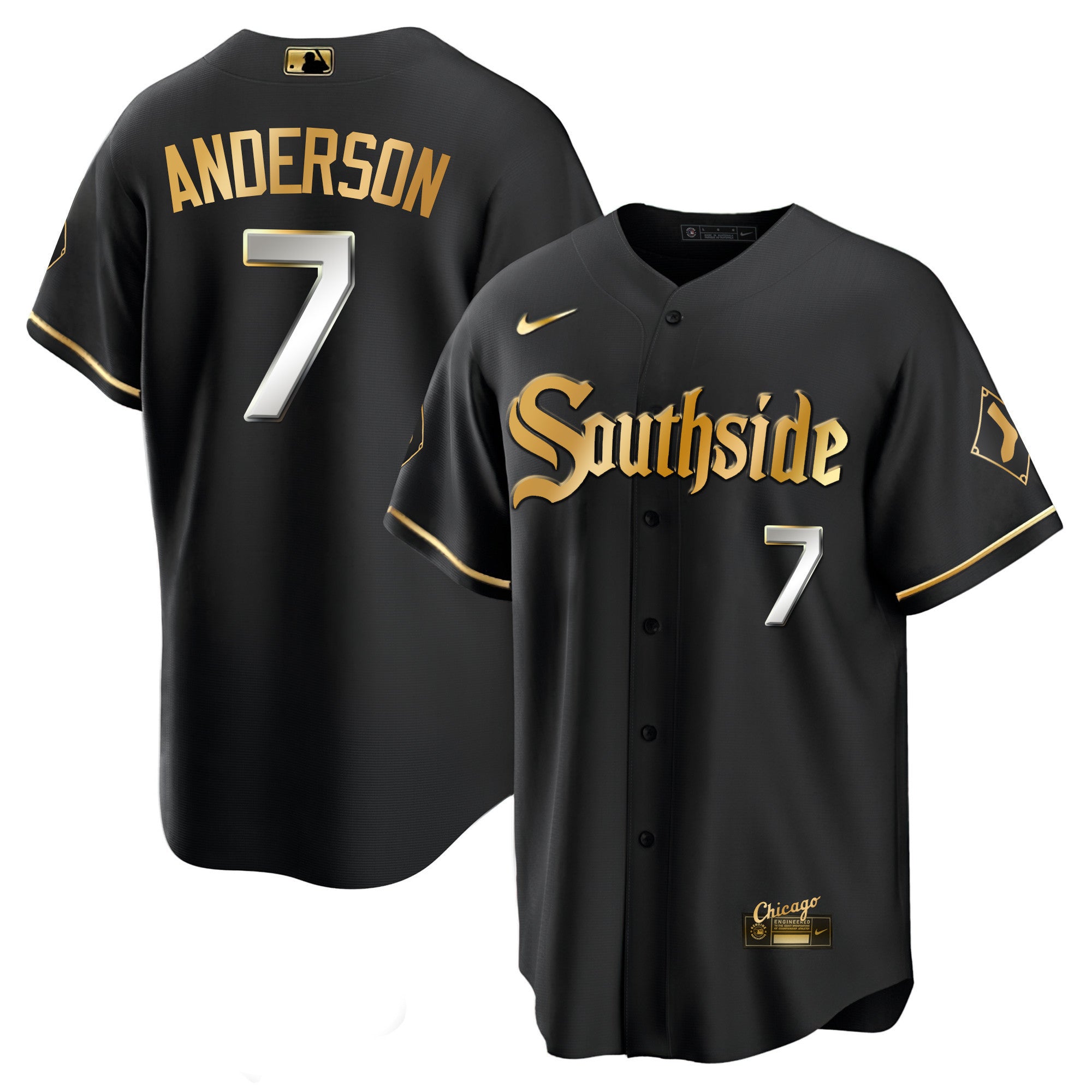 Men’s Chicago Black Limited & Gold Jersey