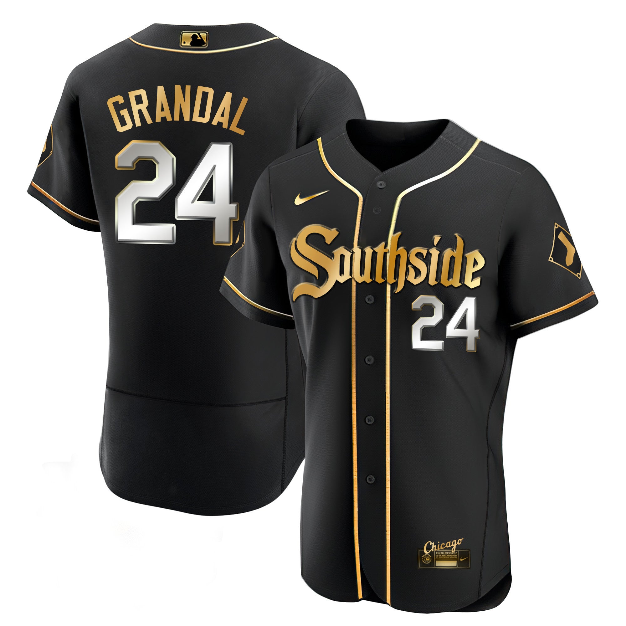 Men’s Chicago Black Limited & Gold Jersey
