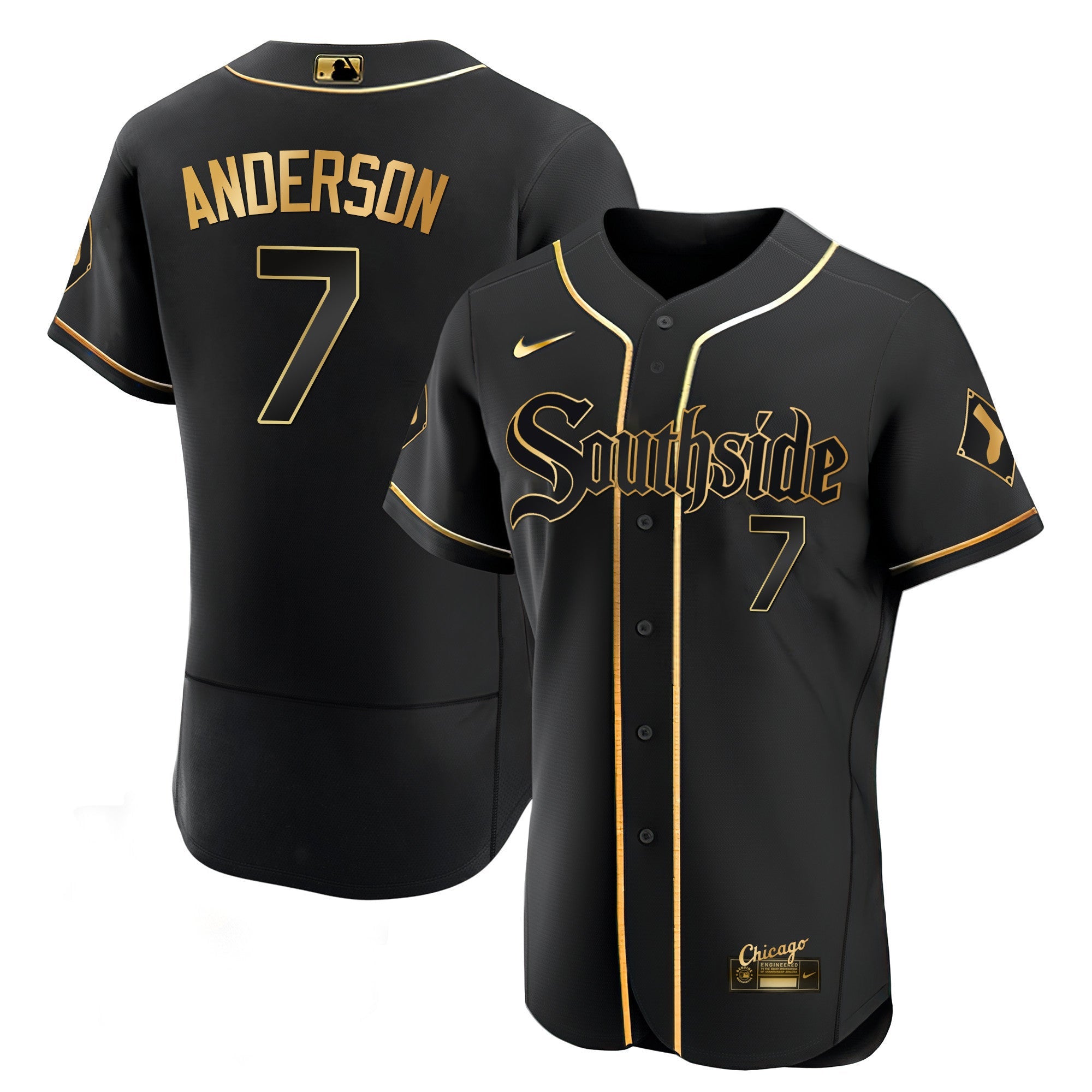 Men’s Chicago Black Limited & Gold Jersey