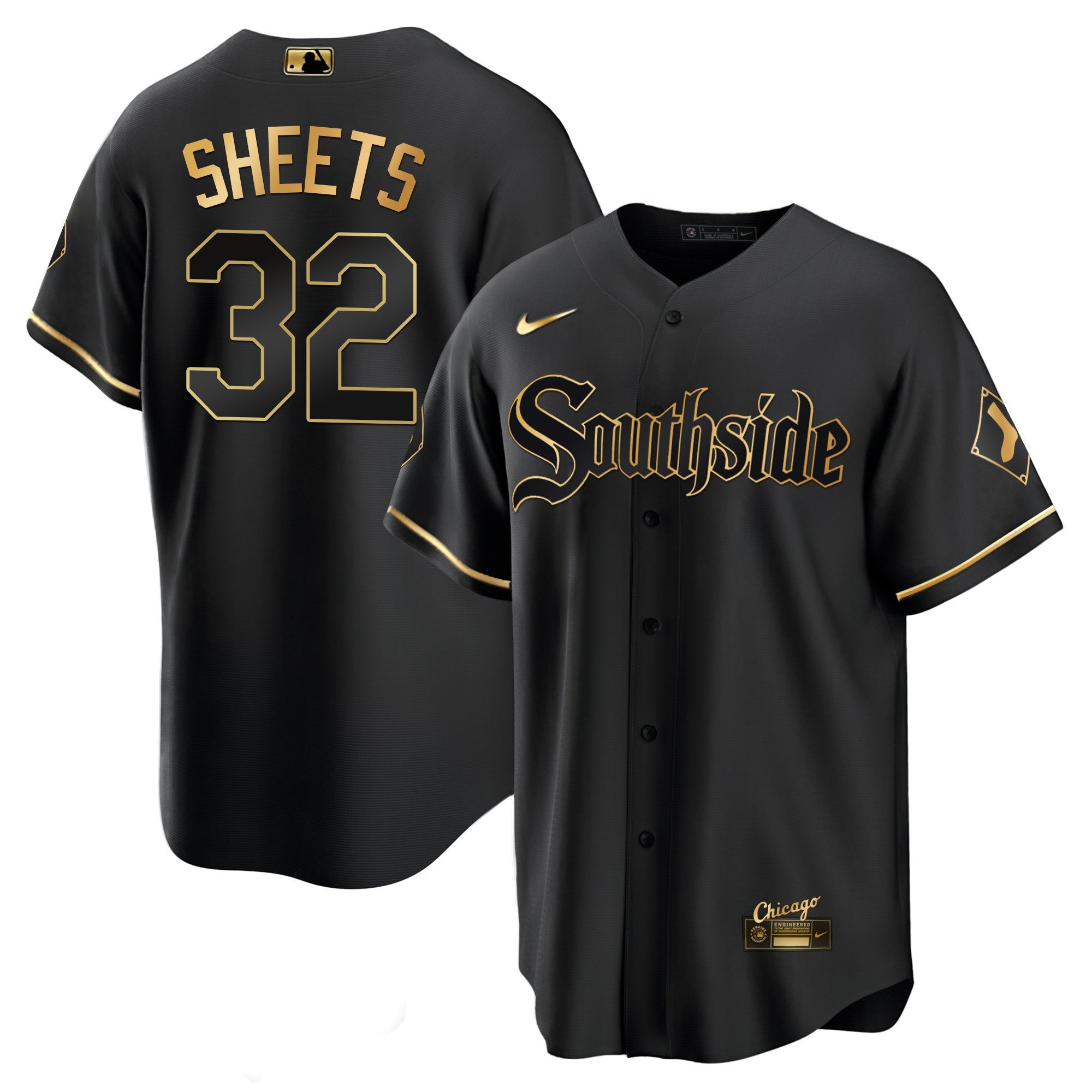 Men’s Chicago Black Limited & Gold Jersey