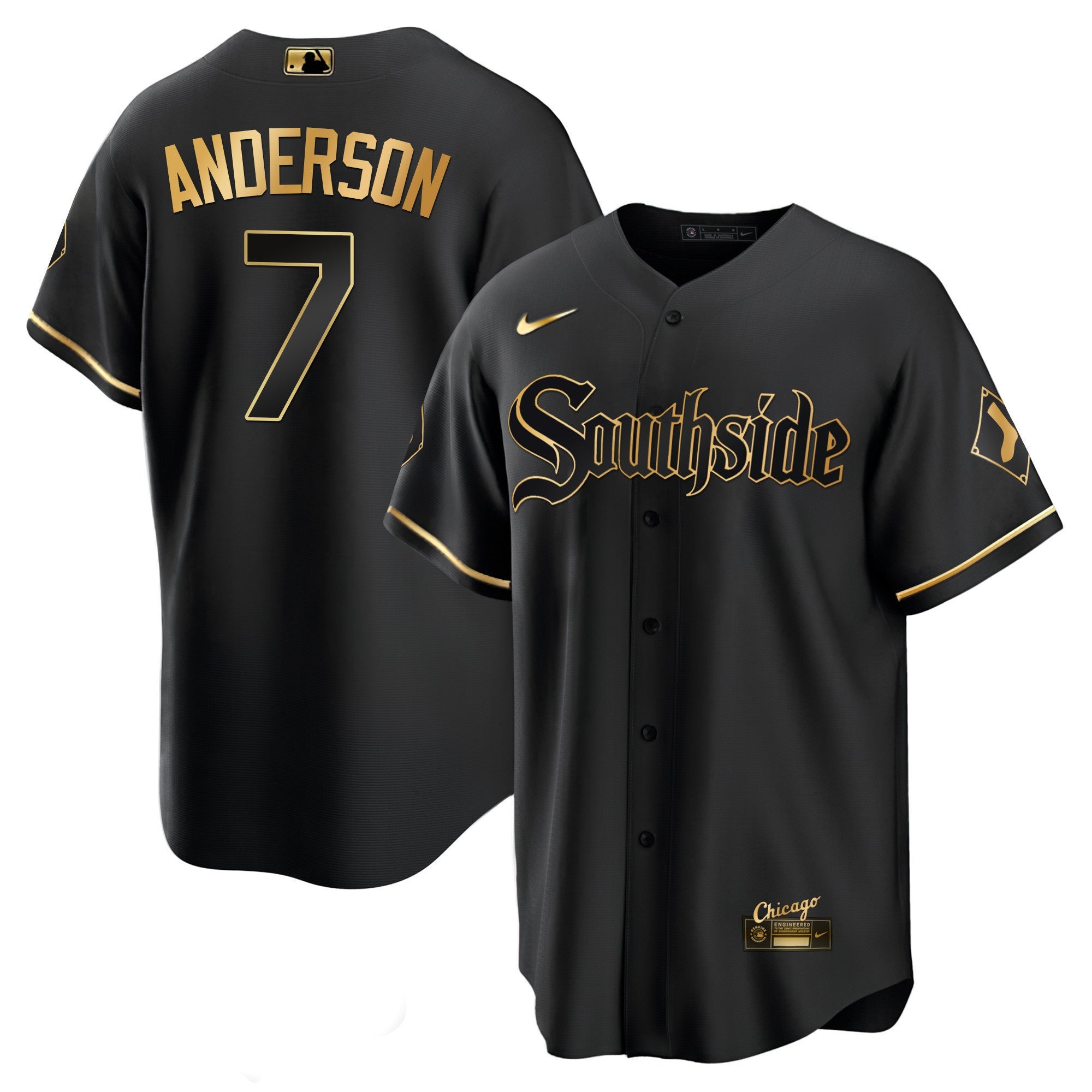 Men’s Chicago Black Limited & Gold Jersey