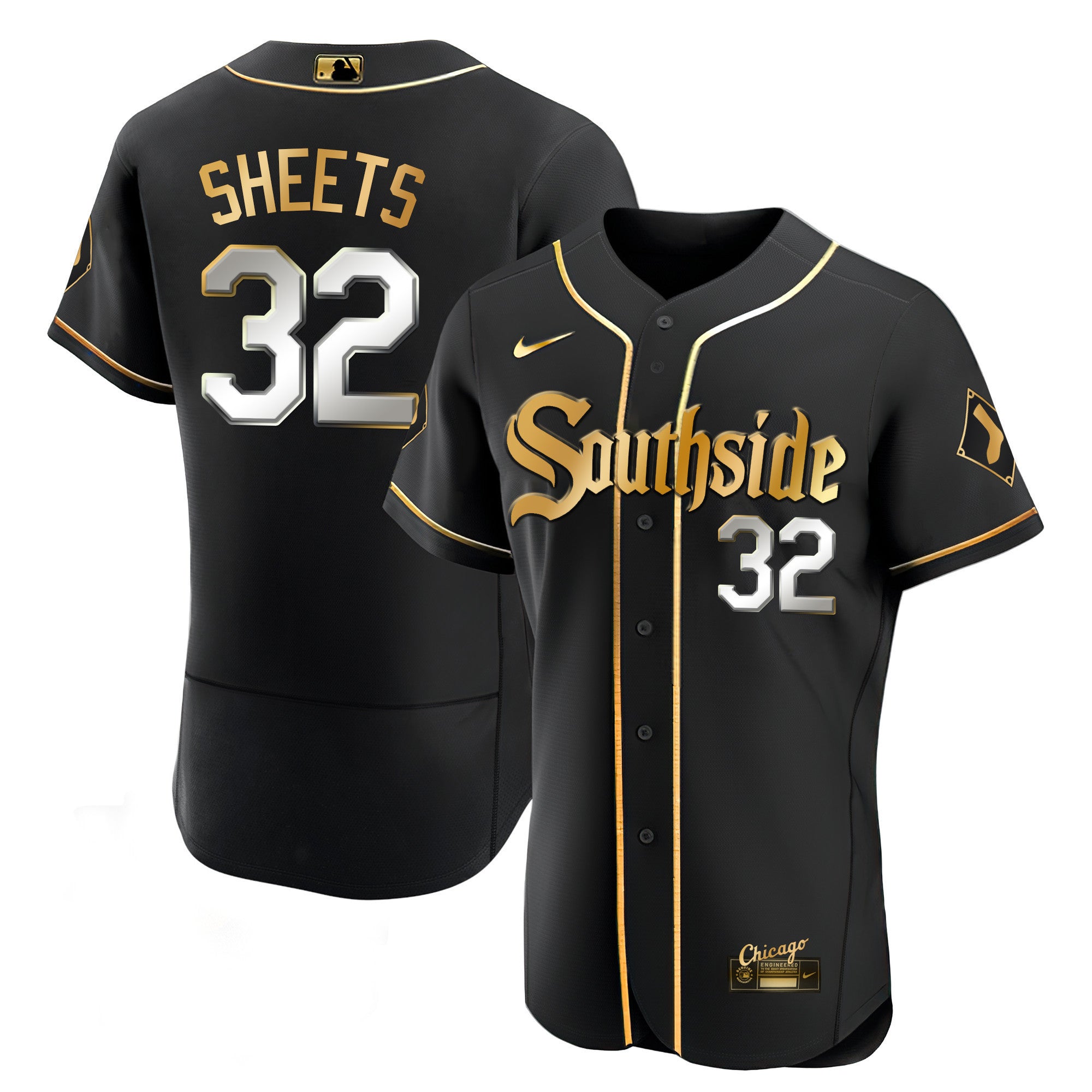 Men’s Chicago Black Limited & Gold Jersey