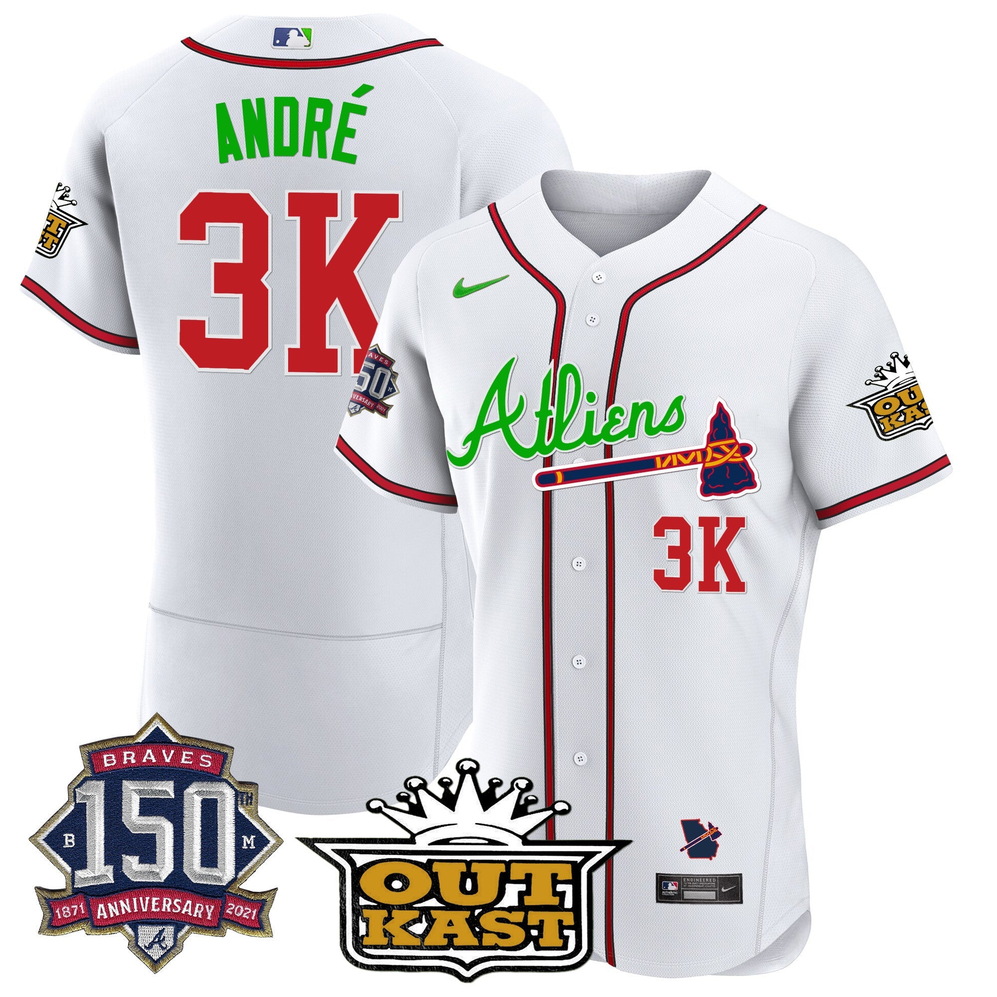 Men’s Atlanta Atliens 150th Anniversary Patch Flex Base Jersey