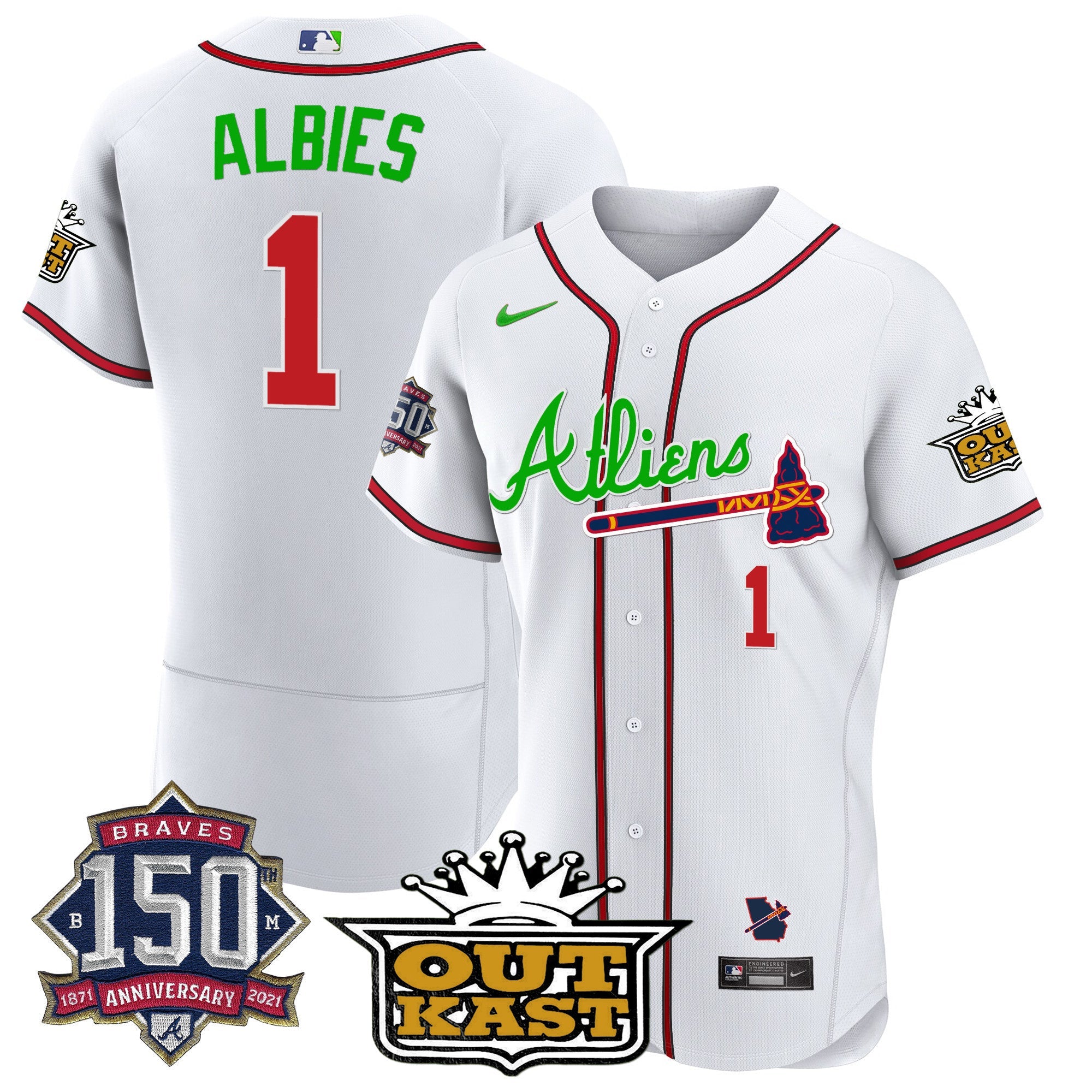 Men’s Atlanta Atliens 150th Anniversary Patch Flex Base Jersey