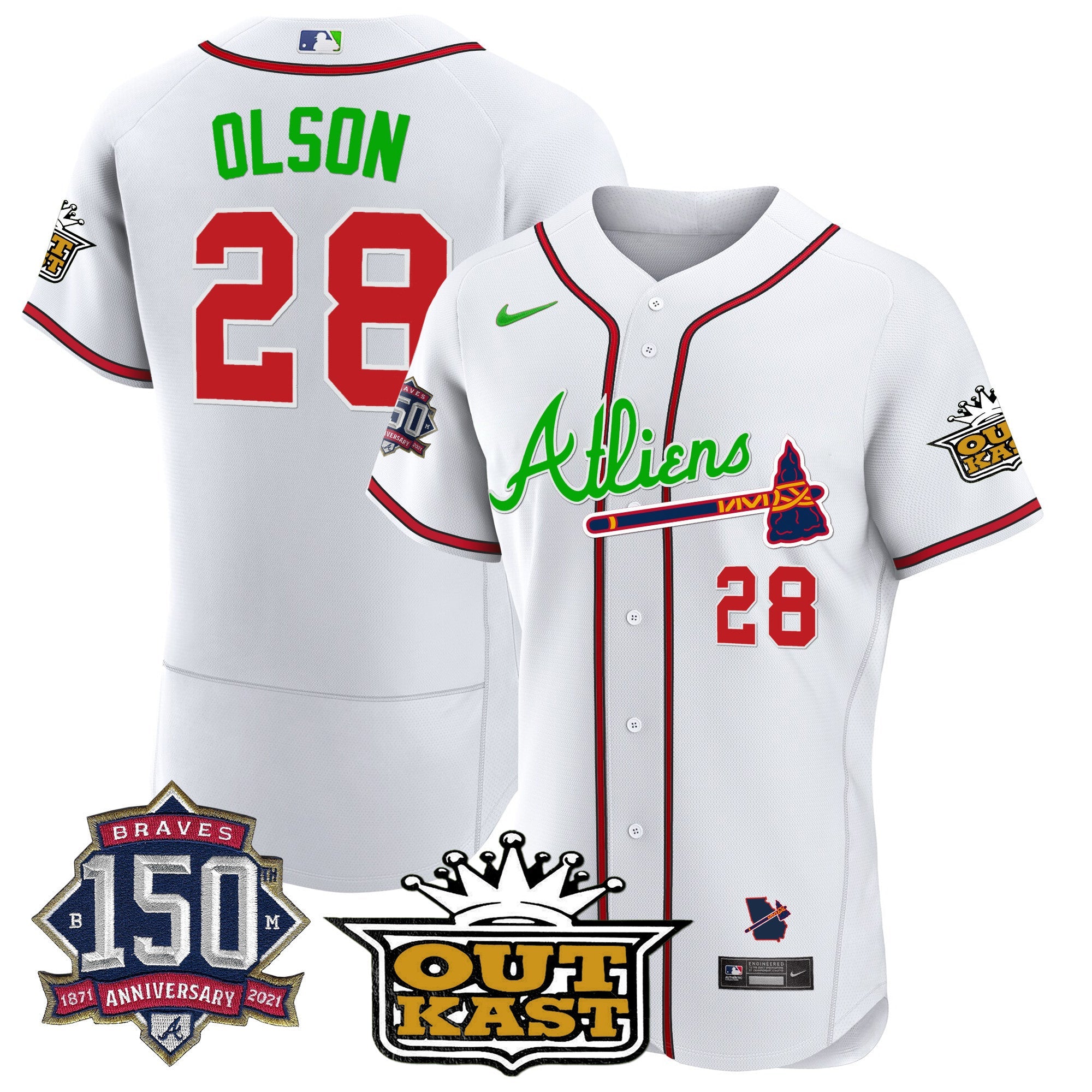 Men’s Atlanta Atliens 150th Anniversary Patch Flex Base Jersey