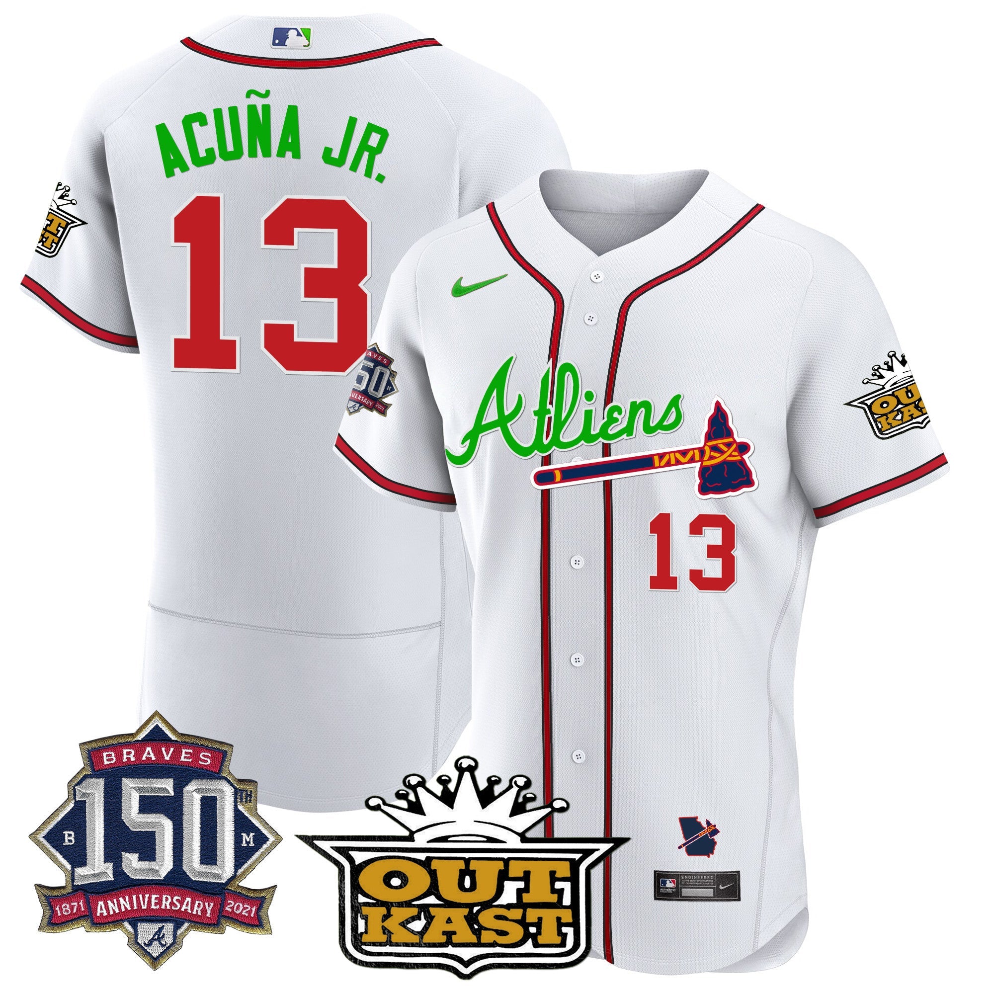 Men’s Atlanta Atliens 150th Anniversary Patch Flex Base Jersey