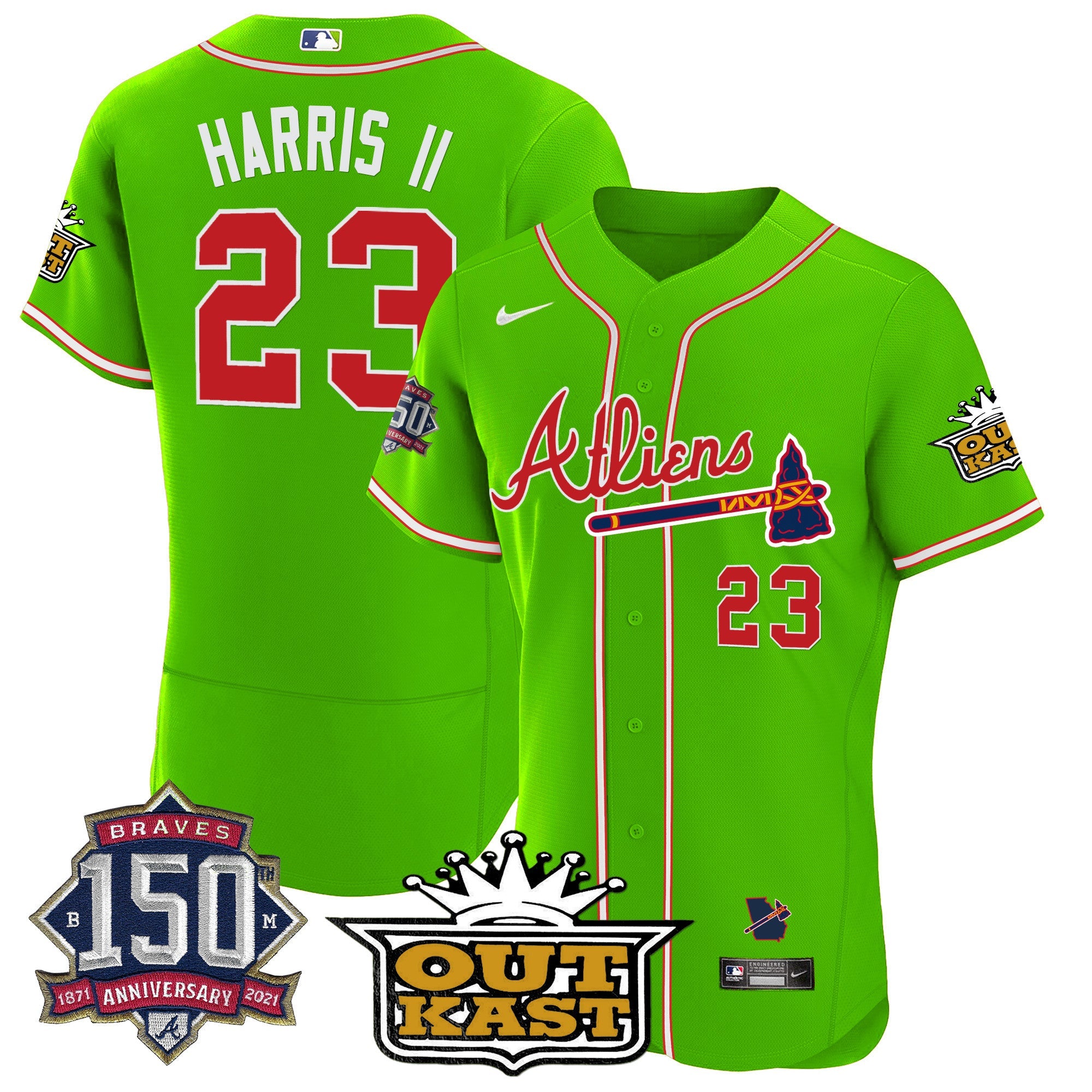 Men’s Atlanta Atliens 150th Anniversary Patch Flex Base Jersey