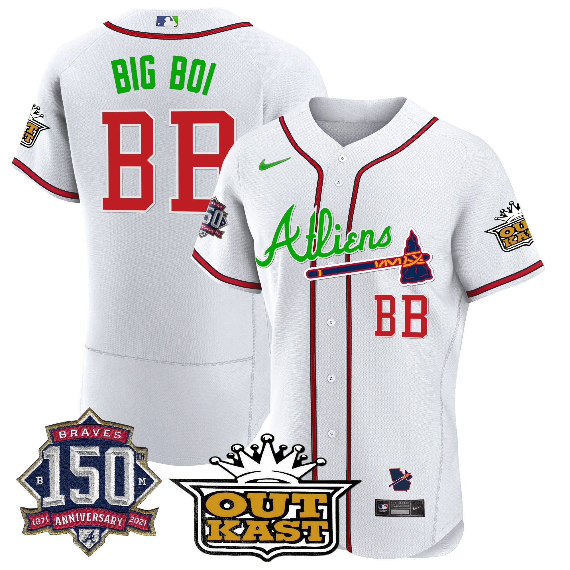 Men’s Atlanta Atliens 150th Anniversary Patch Flex Base Jersey