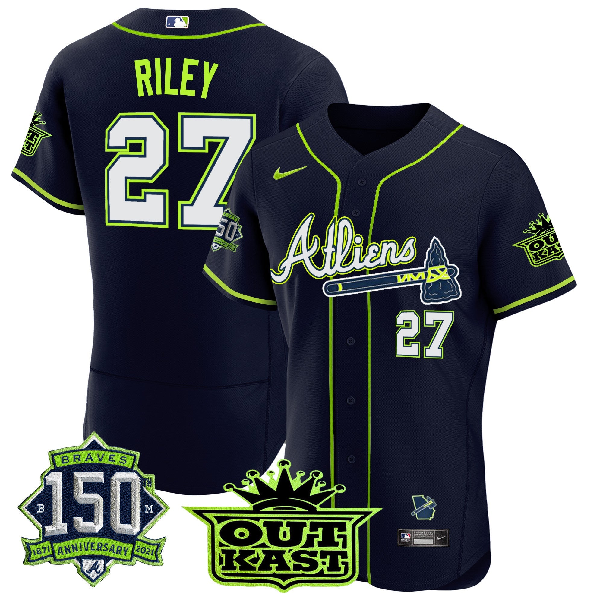 Men’s Atlanta Atliens 150th Anniversary Patch Flex Base Jersey