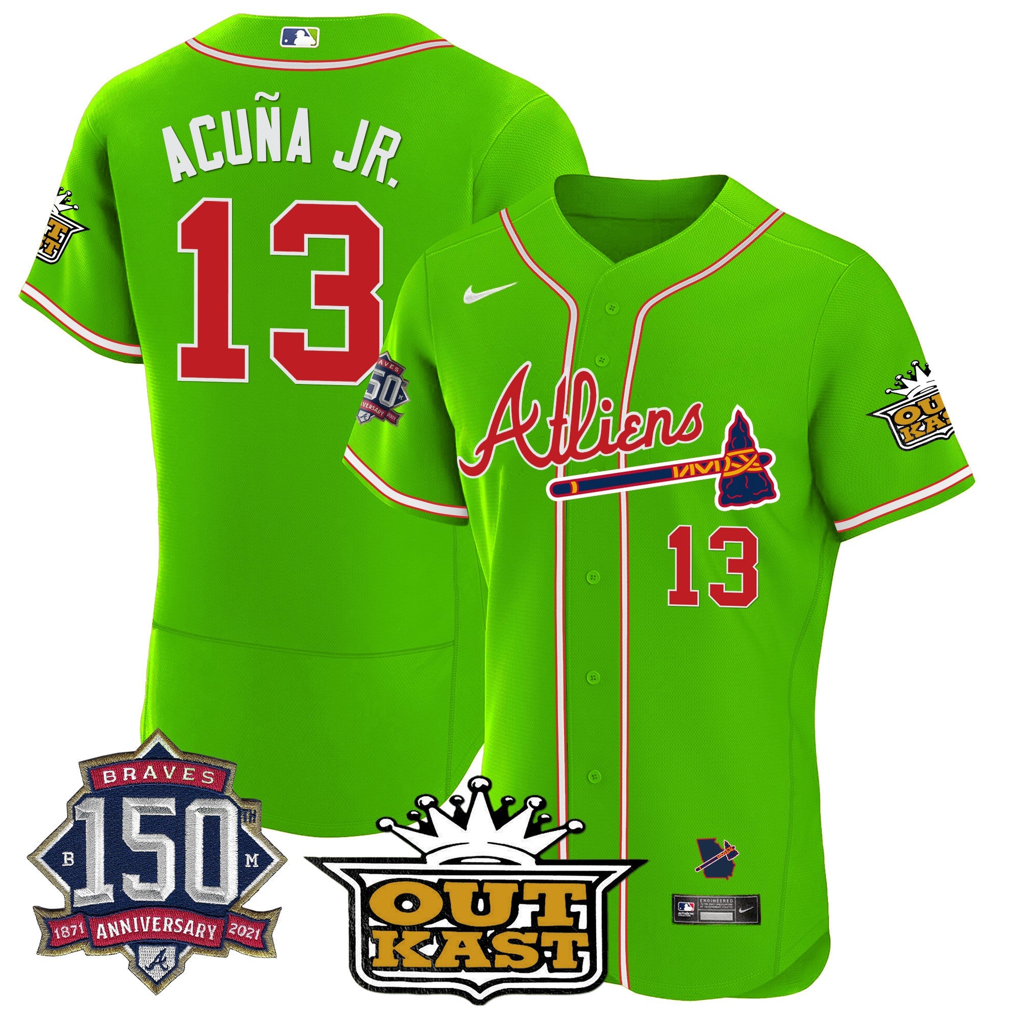 Men’s Atlanta Atliens 150th Anniversary Patch Flex Base Jersey