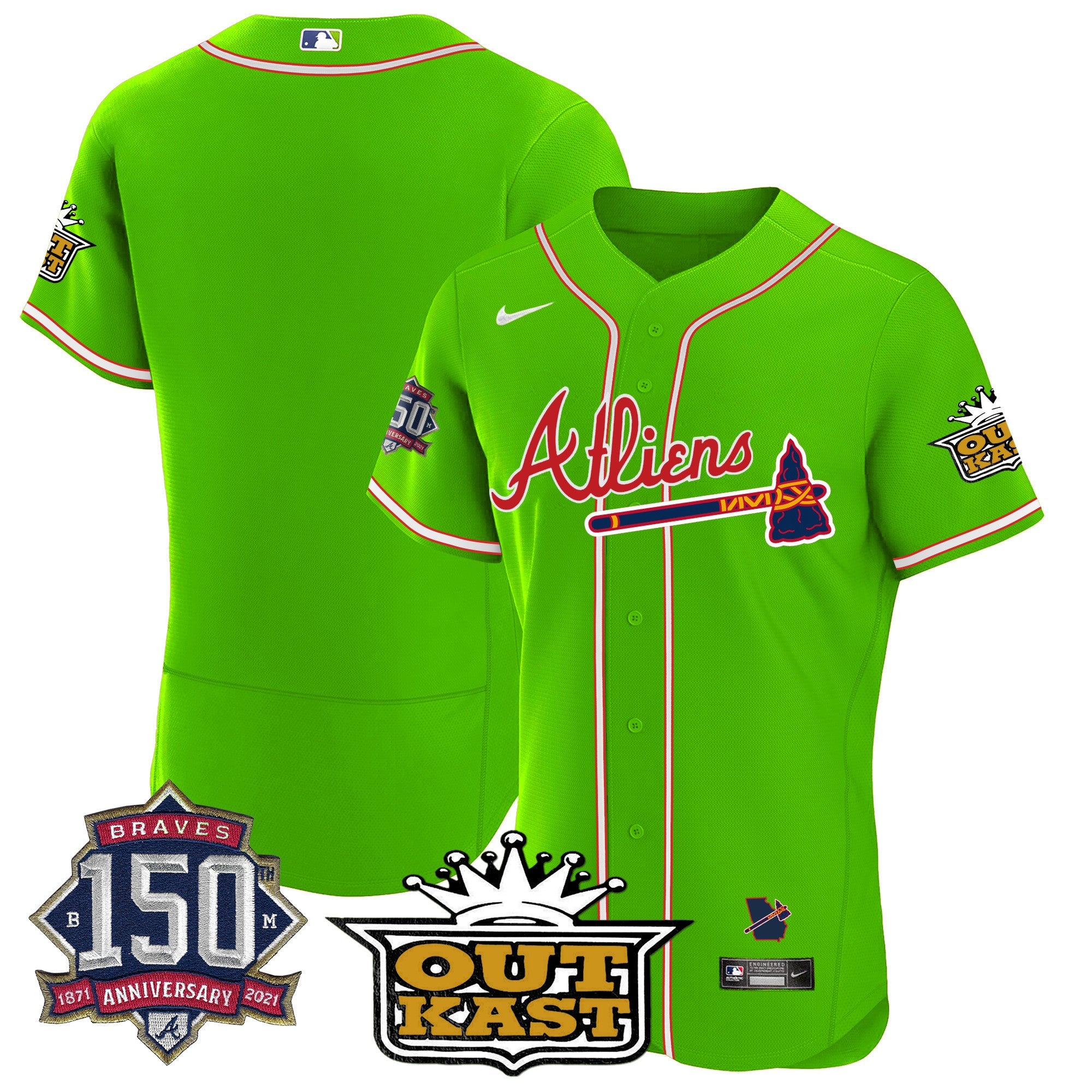 Men’s Atlanta Atliens 150th Anniversary Patch Flex Base Jersey