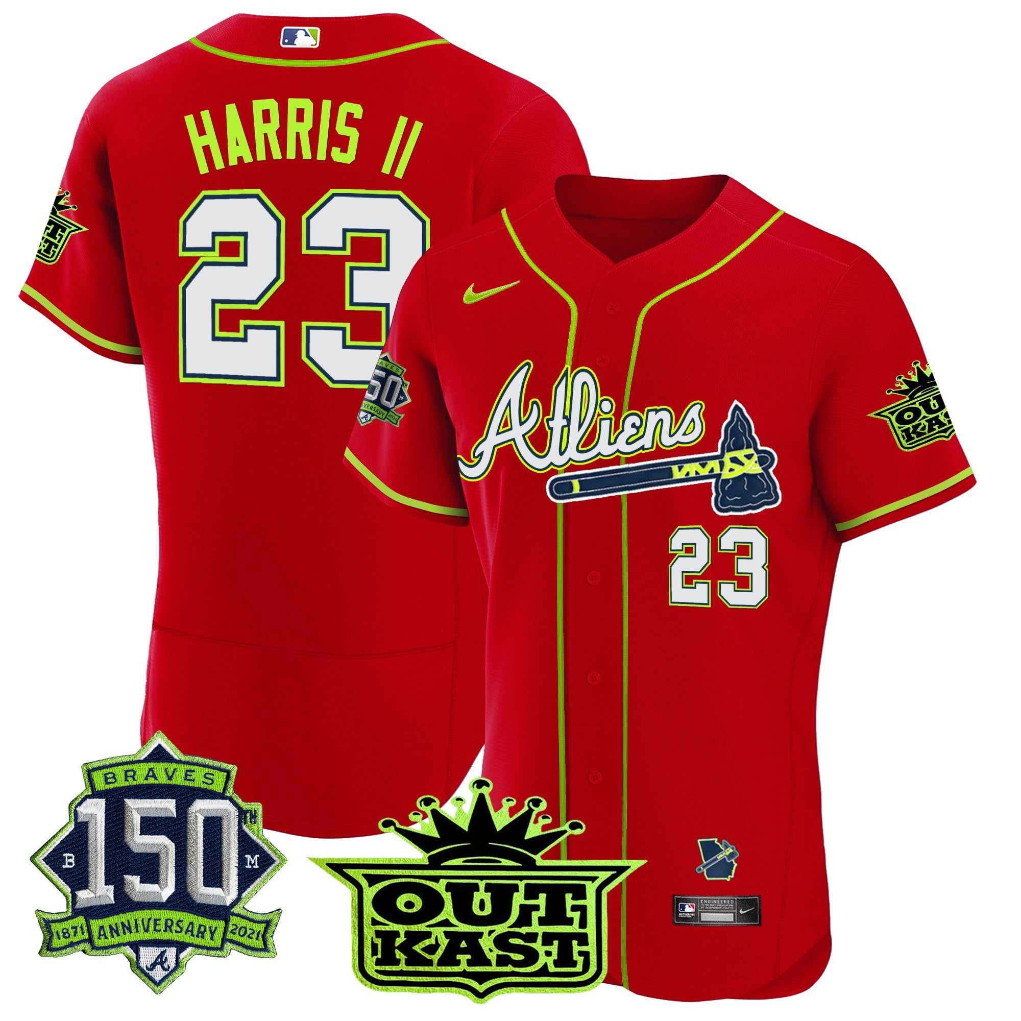 Men’s Atlanta Atliens 150th Anniversary Patch Flex Base Jersey