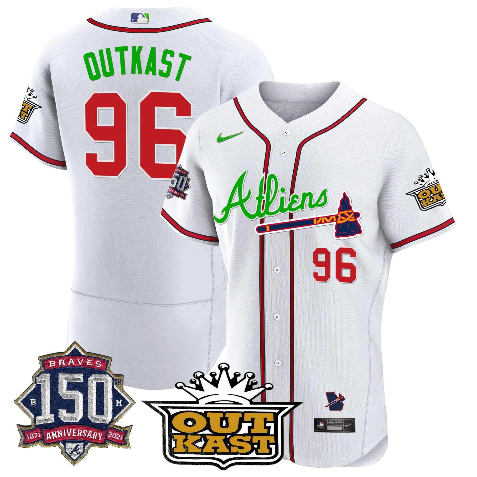 Men’s Atlanta Atliens 150th Anniversary Patch Flex Base Jersey