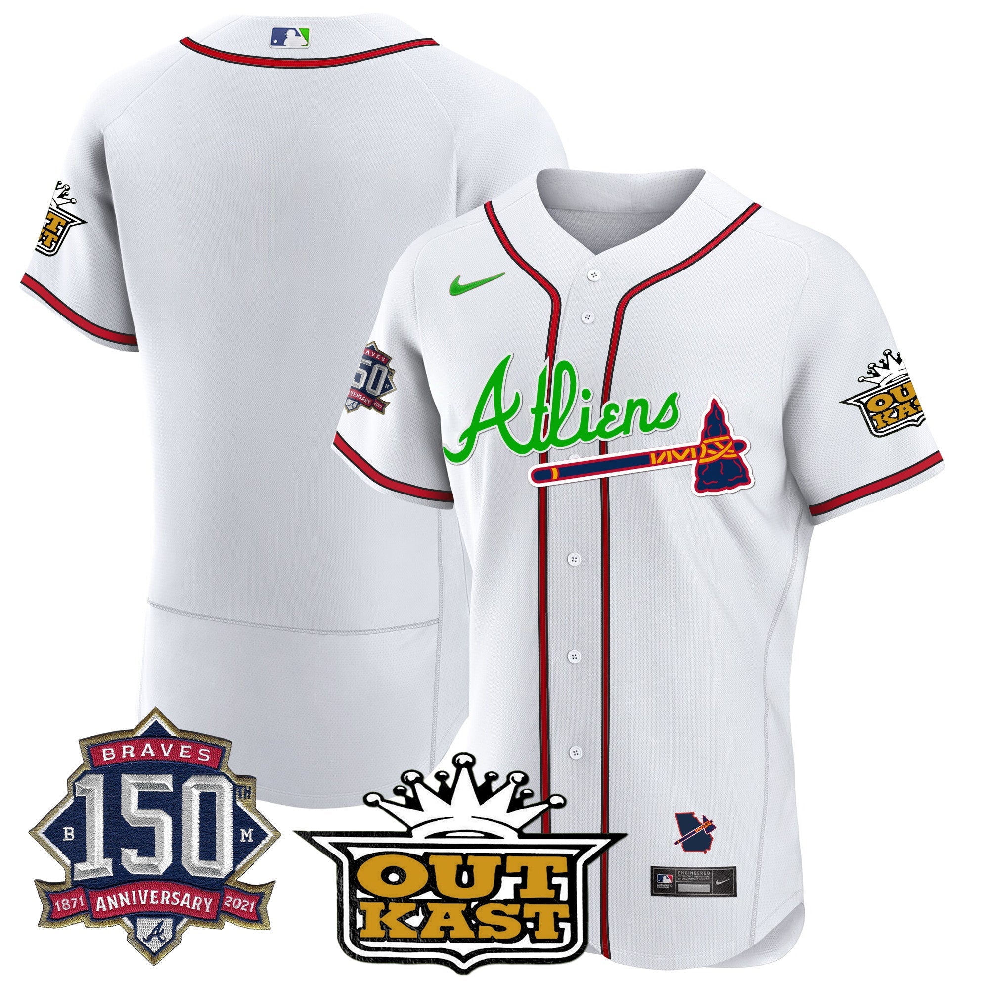 Men’s Atlanta Atliens 150th Anniversary Patch Flex Base Jersey