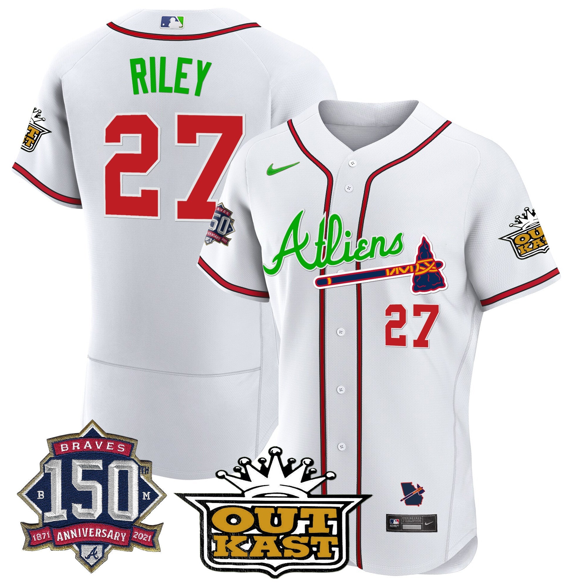 Men’s Atlanta Atliens 150th Anniversary Patch Flex Base Jersey