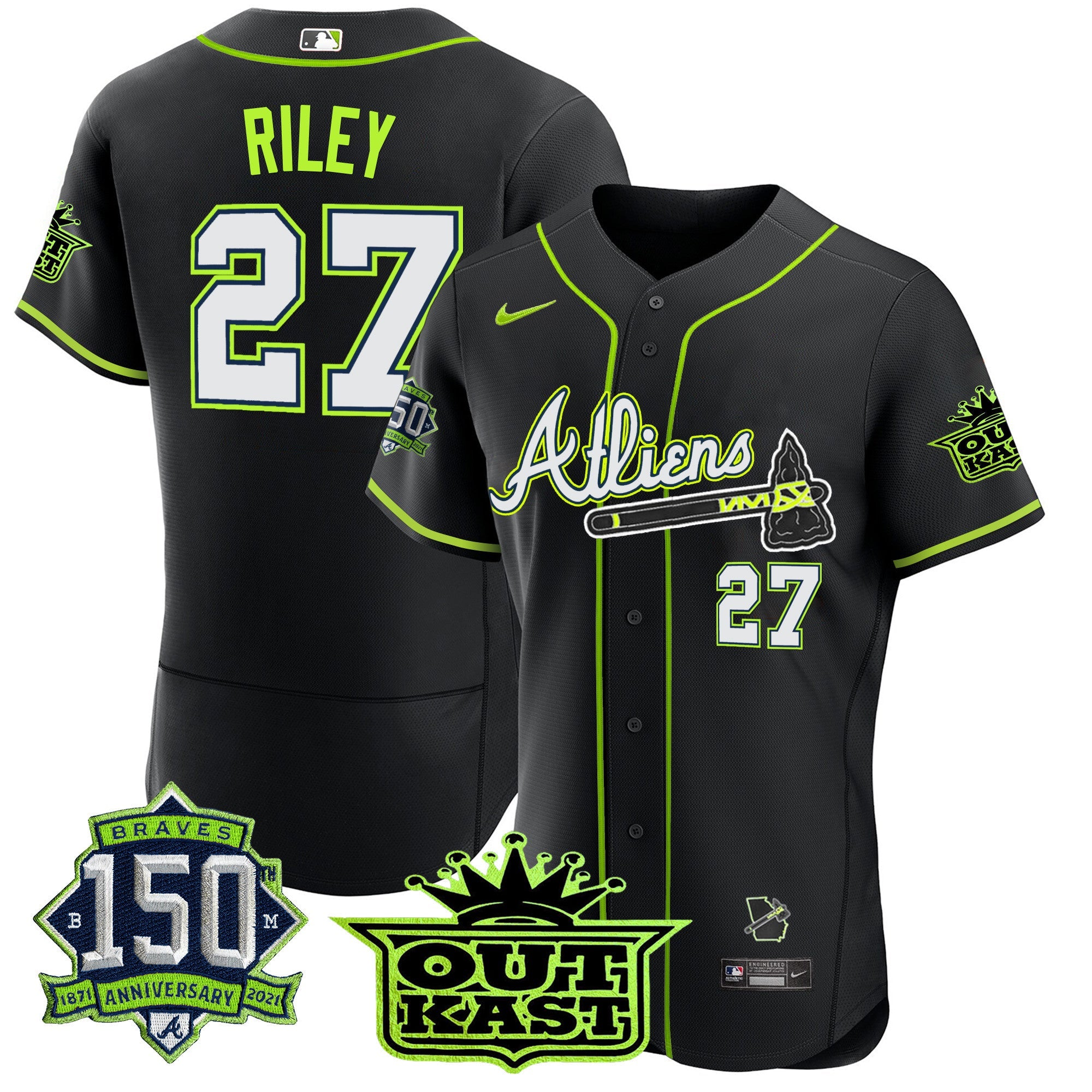 Men’s Atlanta Atliens 150th Anniversary Patch Flex Base Jersey