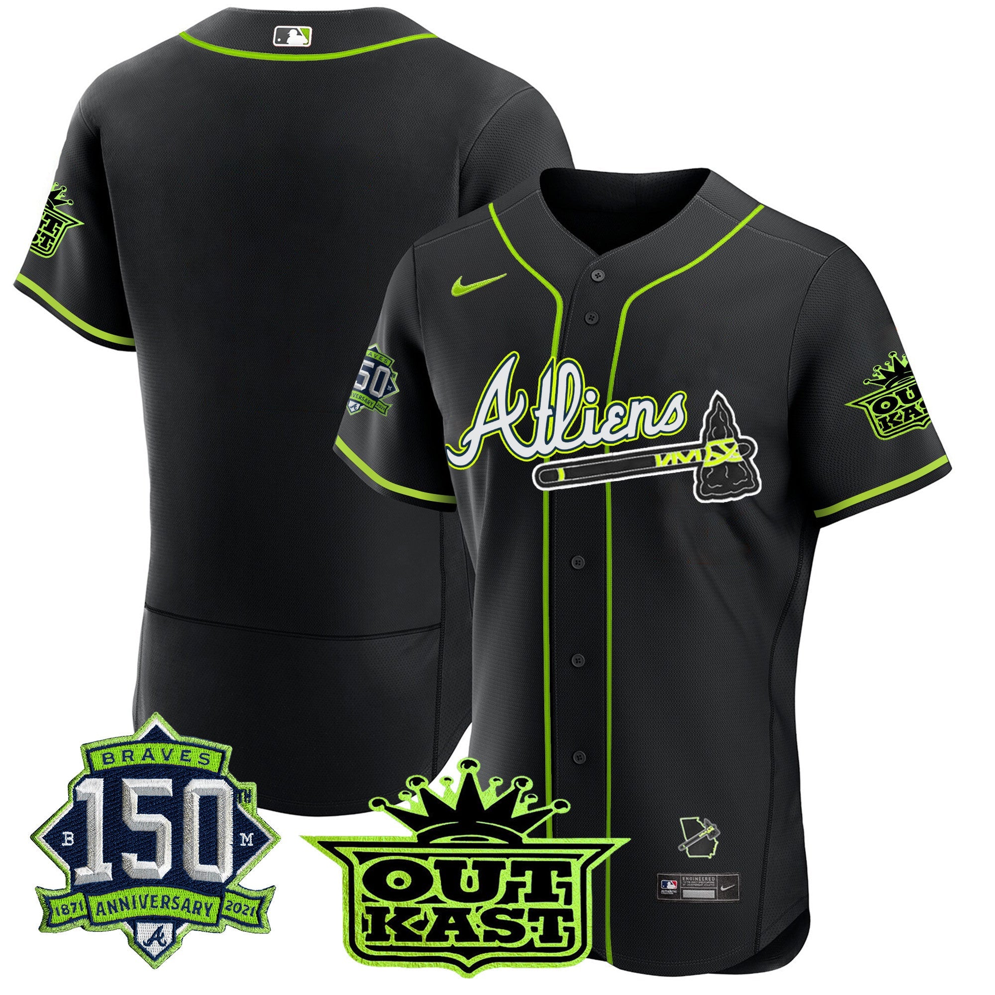 Men’s Atlanta Atliens 150th Anniversary Patch Flex Base Jersey