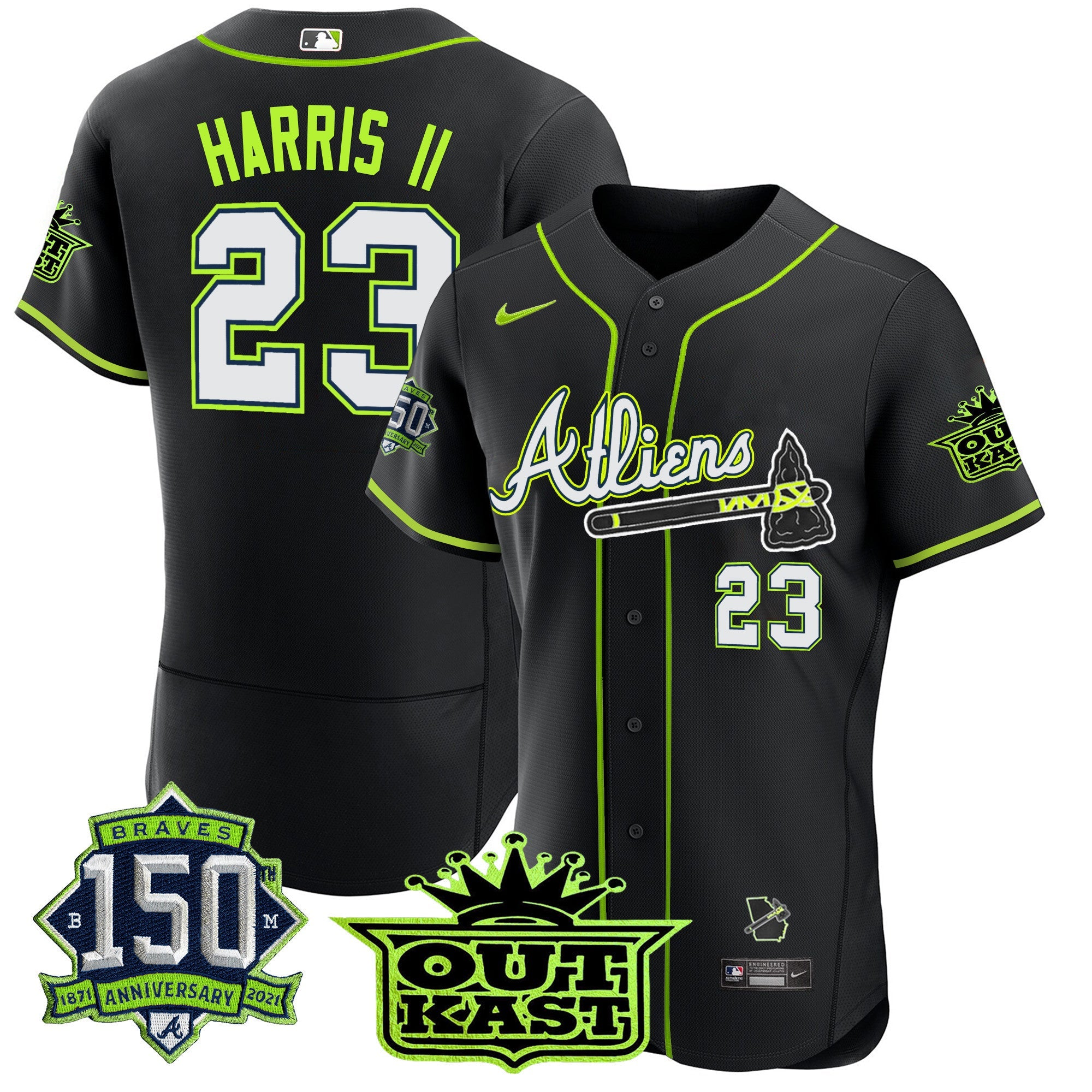 Men’s Atlanta Atliens 150th Anniversary Patch Flex Base Jersey