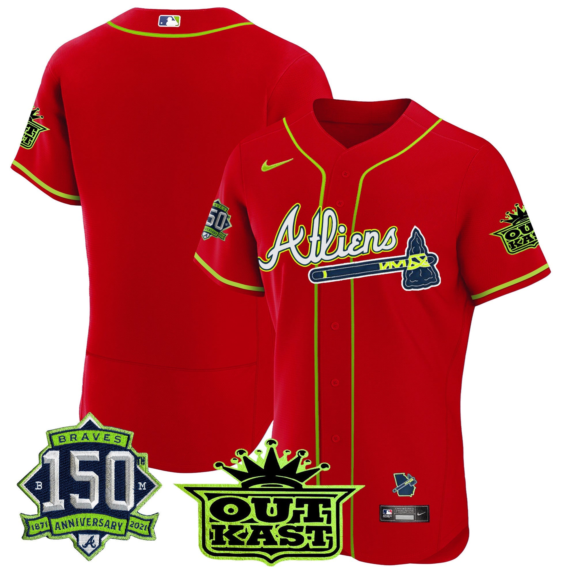 Men’s Atlanta Atliens 150th Anniversary Patch Flex Base Jersey