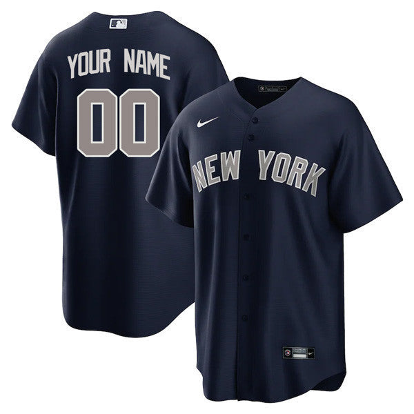 New York Custom Name And Number Navy Jersey