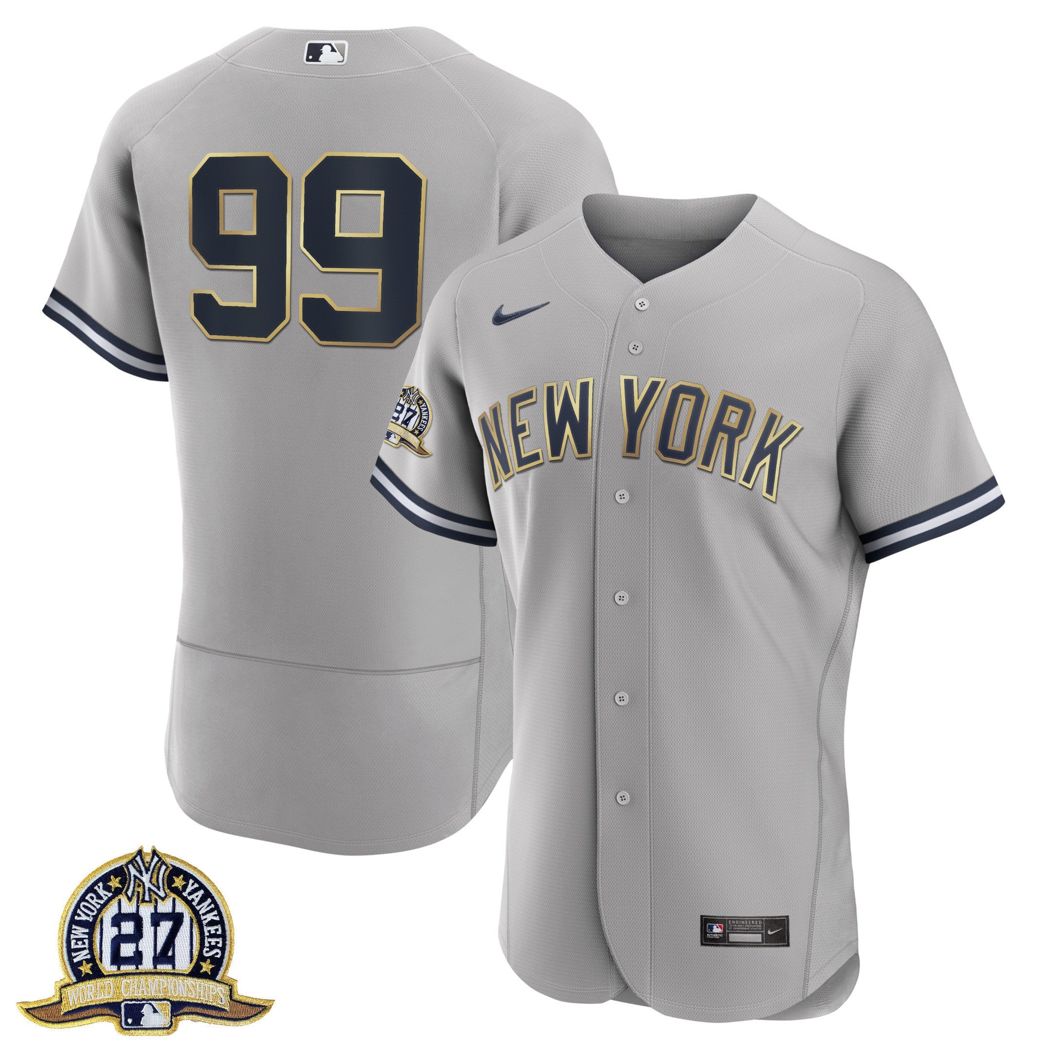 New York Aaron Judge 27 Championships Patch Jersey
