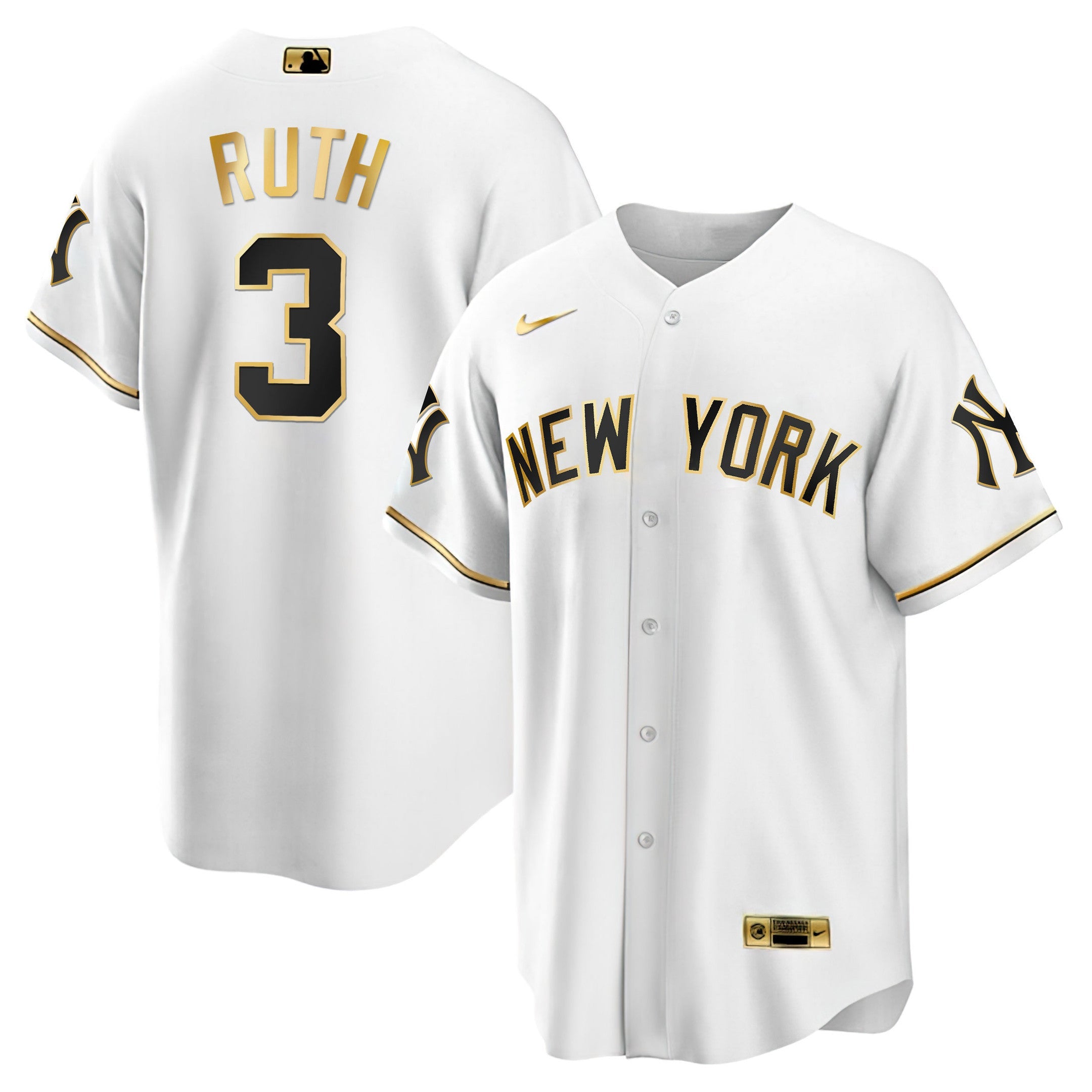 Men’s New York White Gold & Black Gold Jersey