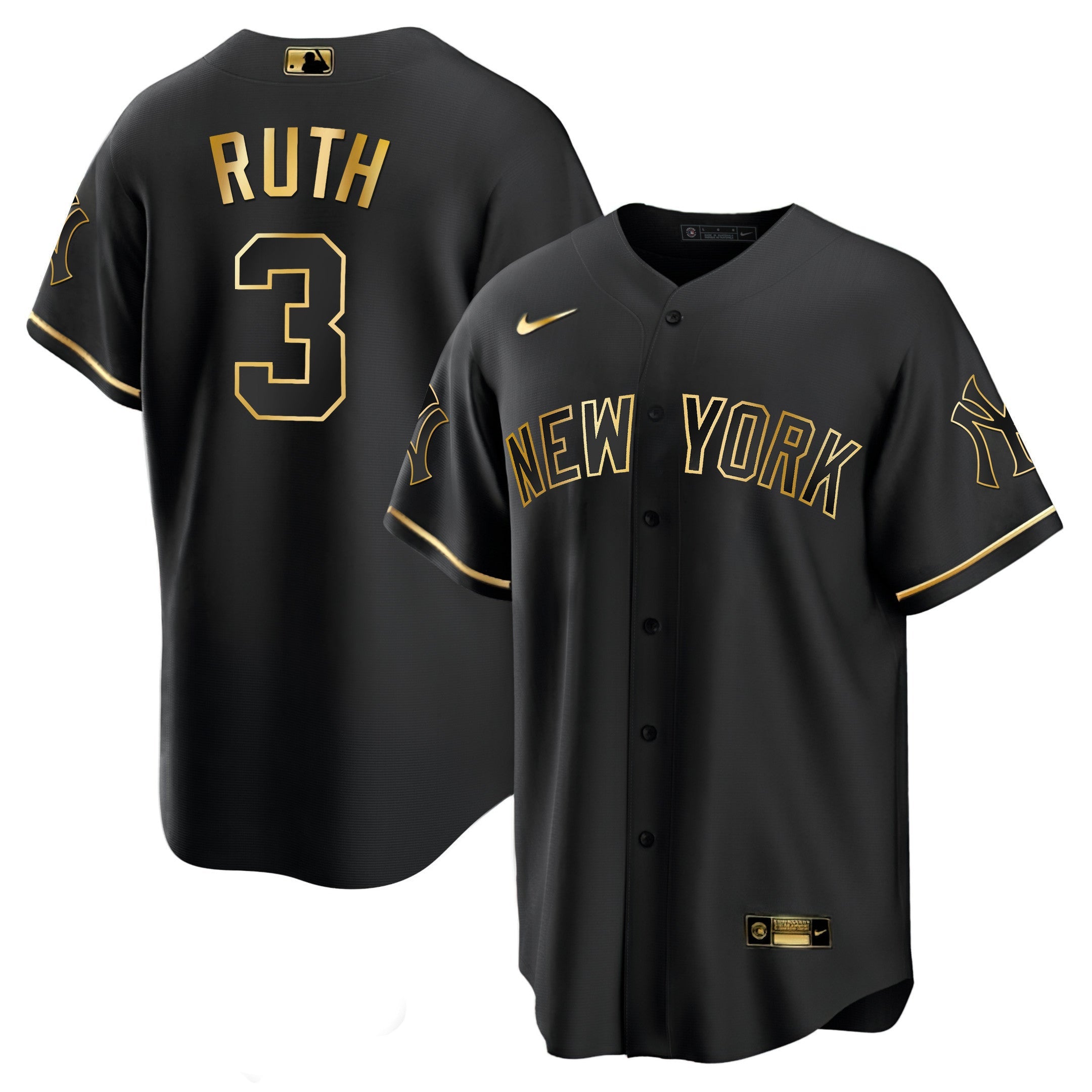 Men’s New York White Gold & Black Gold Jersey