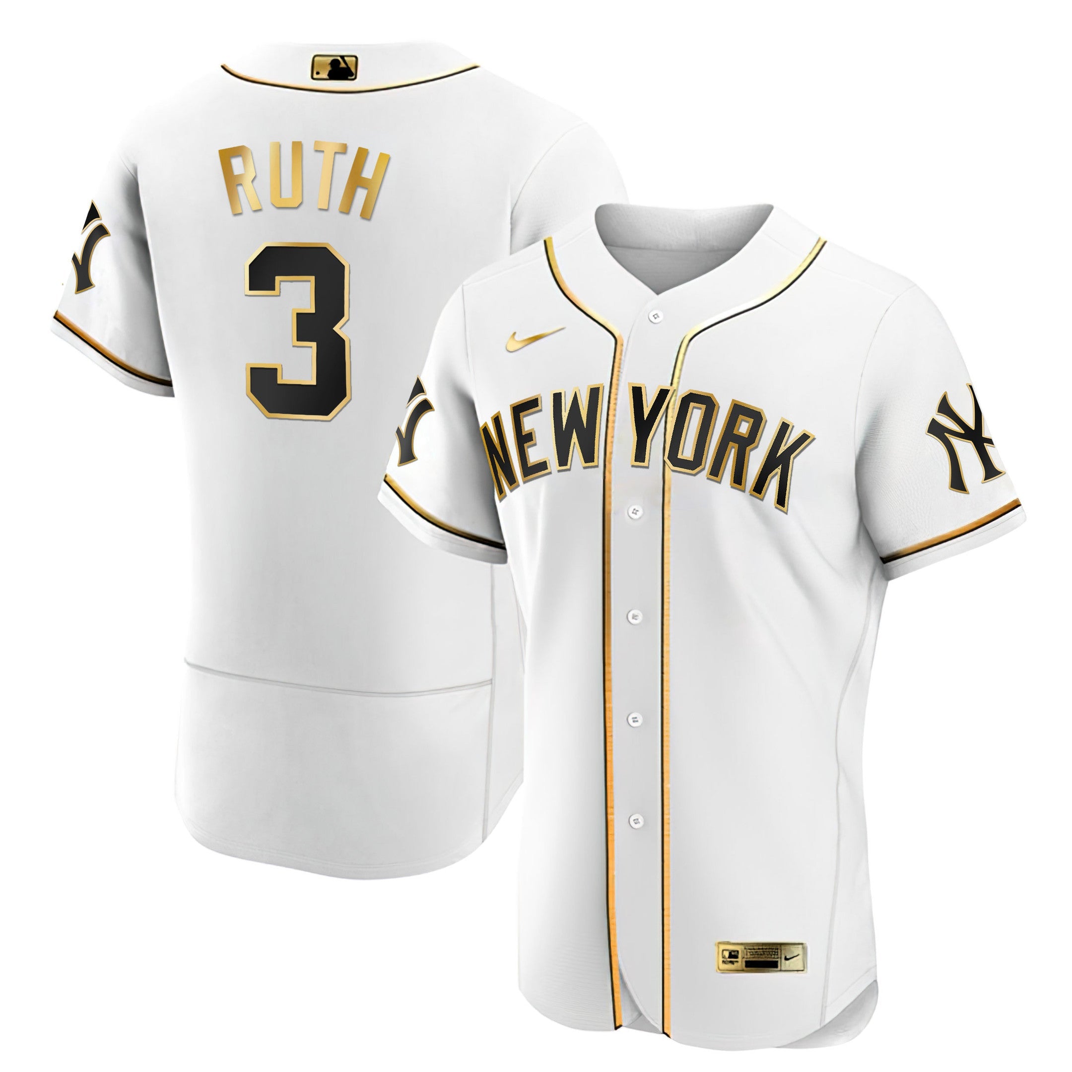 Men’s New York White Gold & Black Gold Jersey