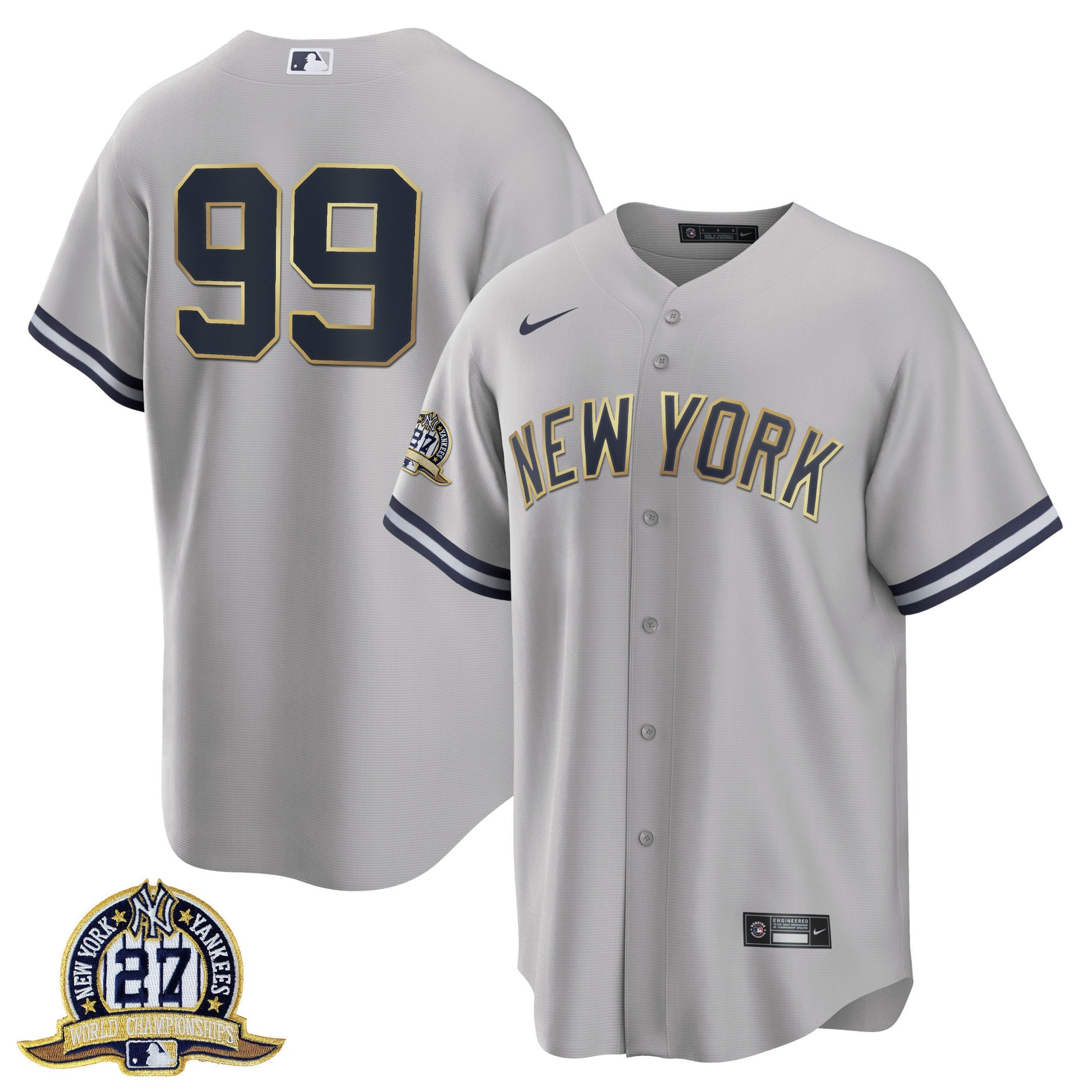 New York Aaron Judge 27 Championships Patch Jersey