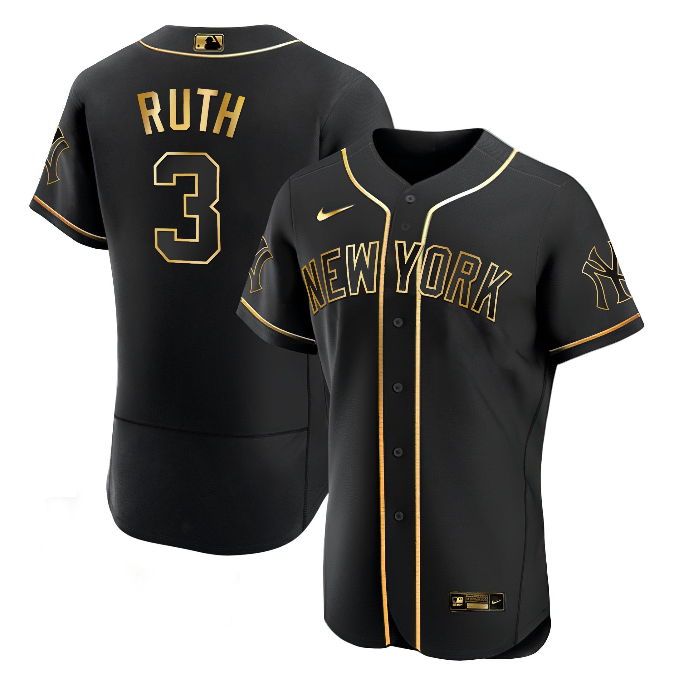 Men’s New York White Gold & Black Gold Jersey