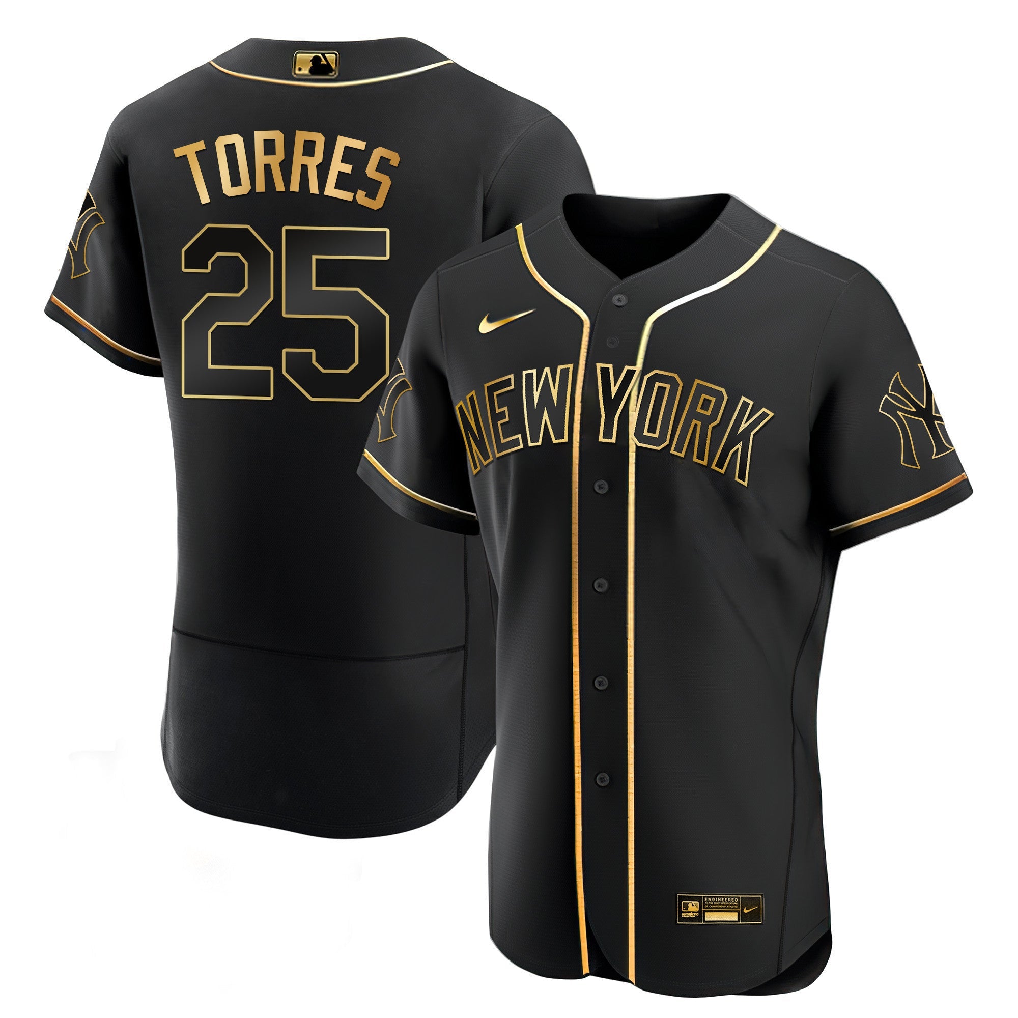 Men’s New York Yankees Black Limited & Gold Jersey