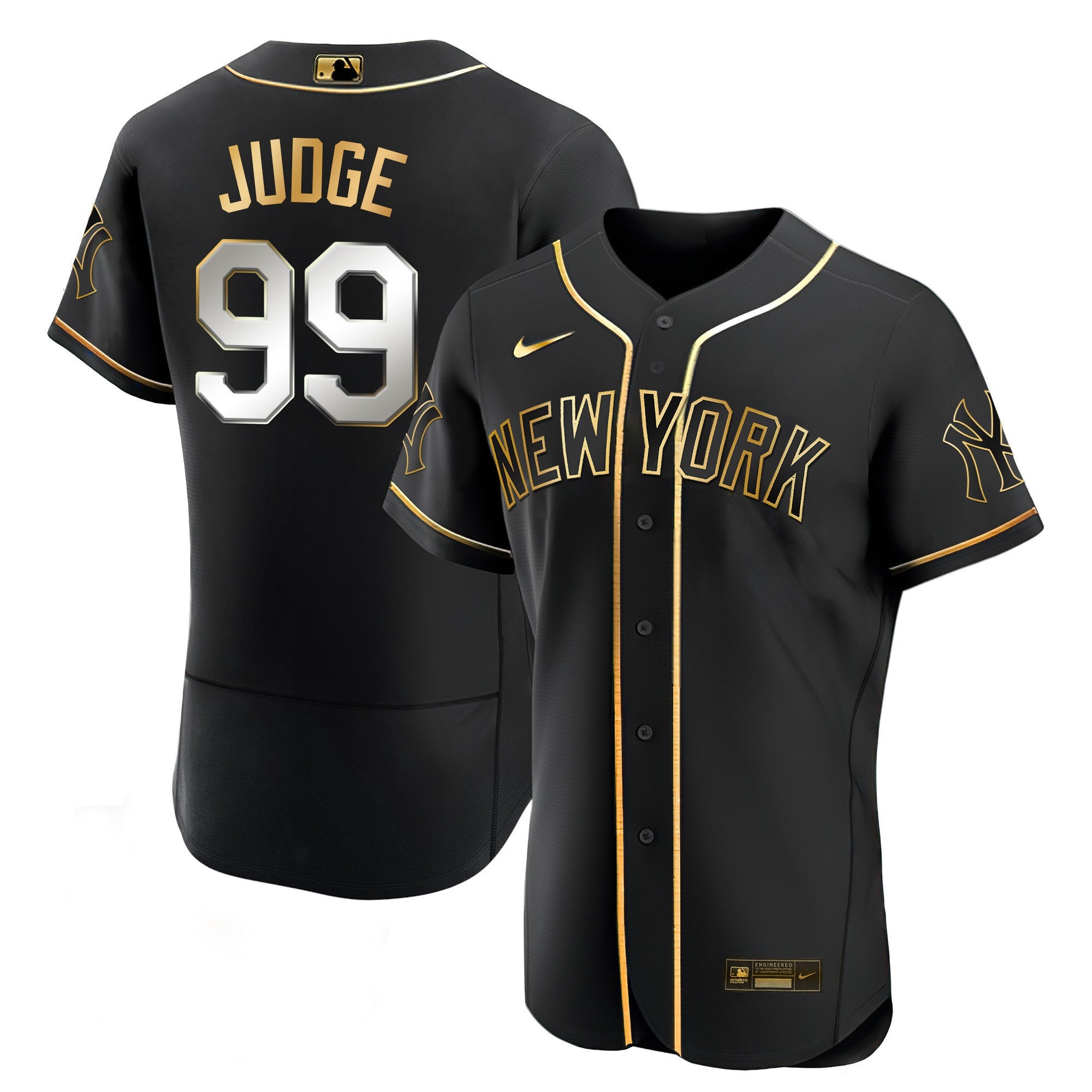 Men’s New York Yankees Black Limited & Gold Jersey