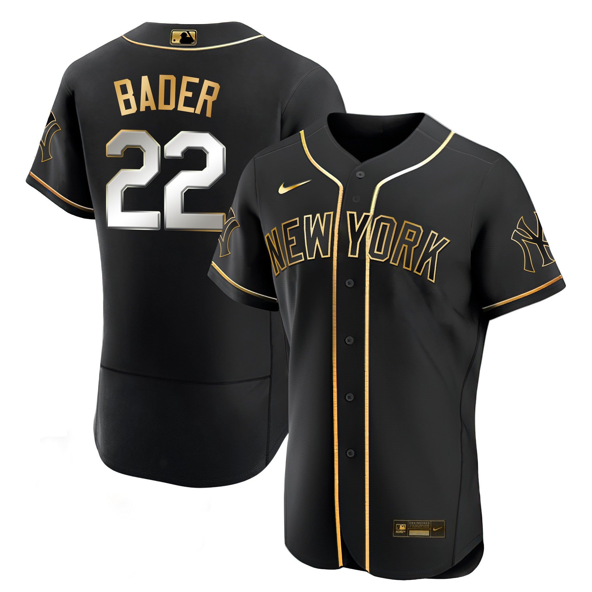 Men’s New York Yankees Black Limited & Gold Jersey