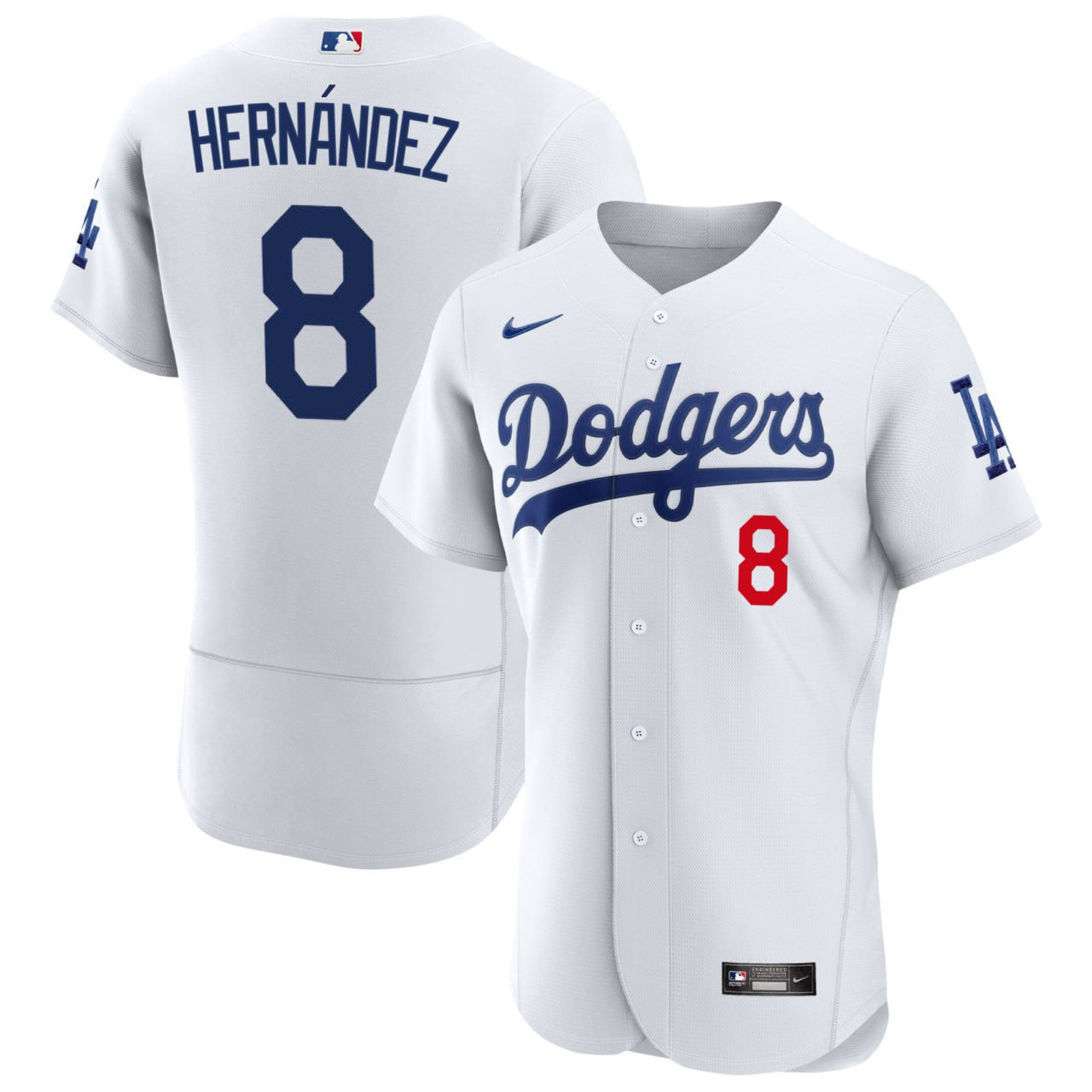 Kike Hernandez #8 Los Angeles White Jersey
