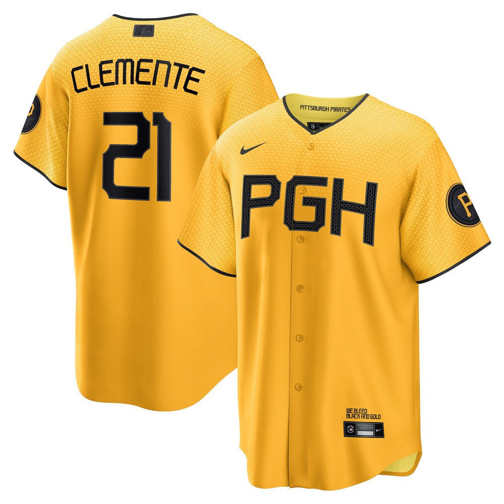 Roberto Clemente Pittsburgh Gold City Connect Jersey