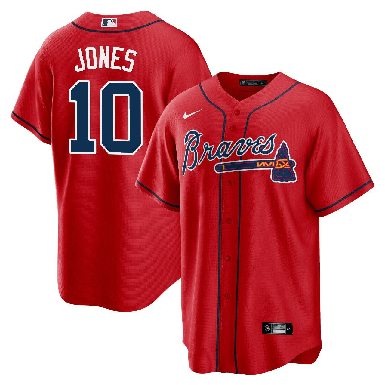 Chipper Jones Atlanta Red Jersey