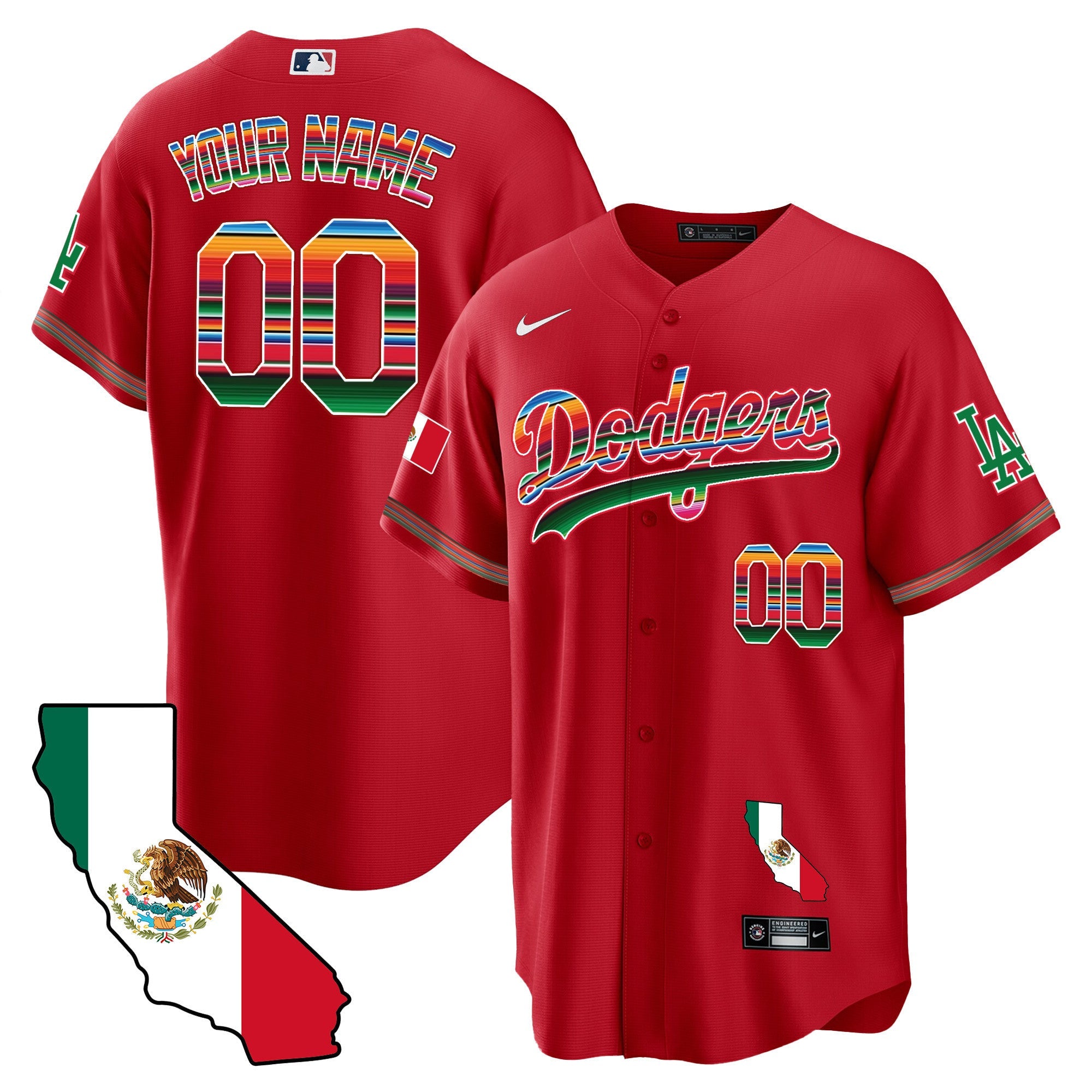 Mexico California Map Cool Base Custom Jersey