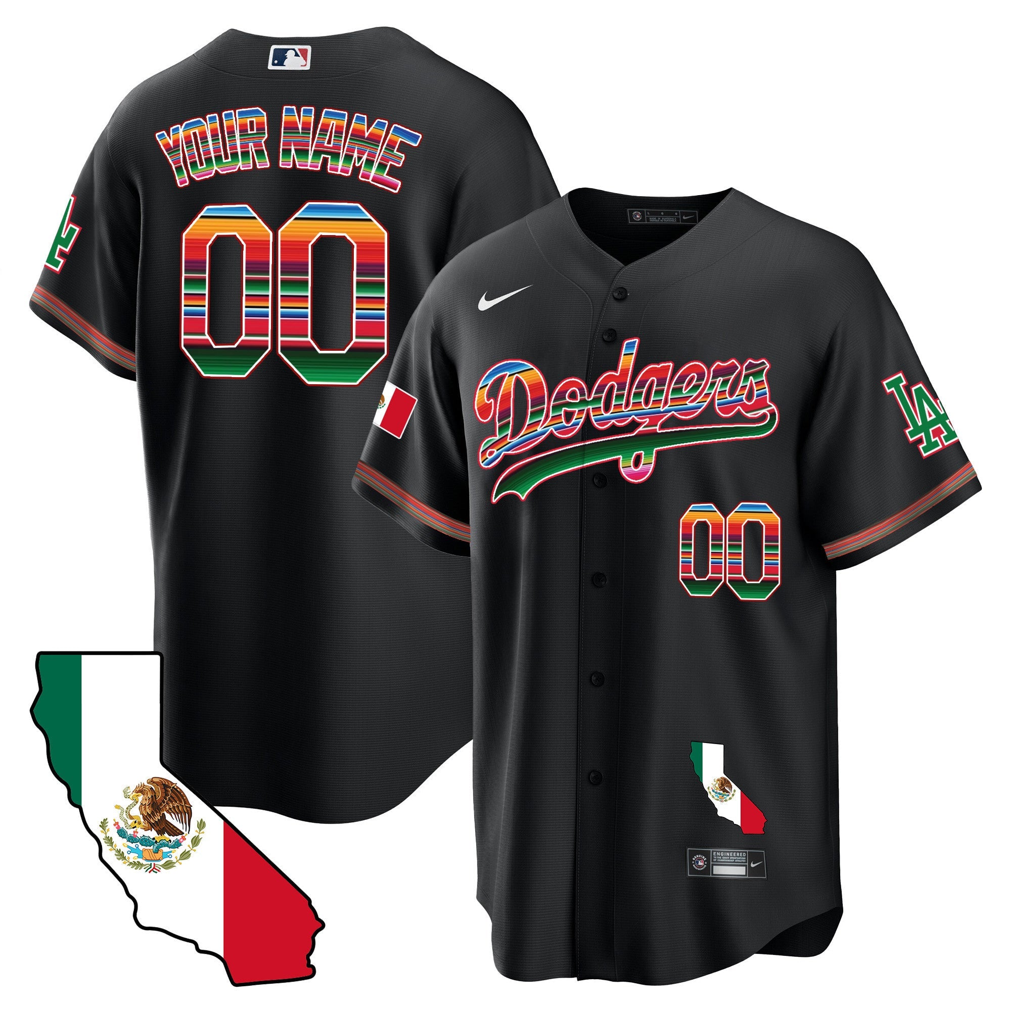Mexico California Map Cool Base Custom Jersey