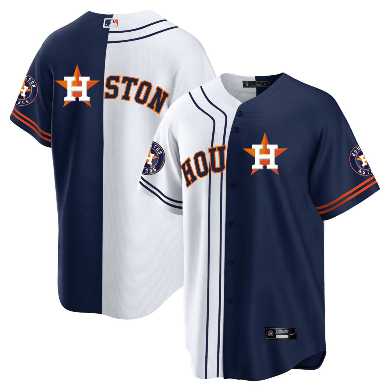 Houston Split White Navy Jersey