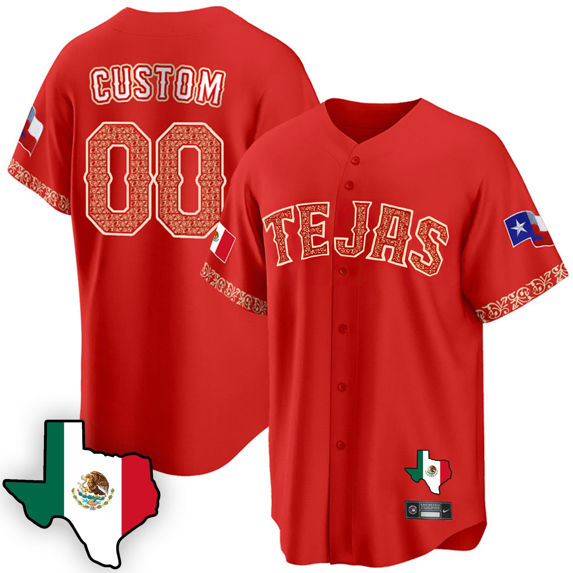Texas Mexican Cool Base Custom Jersey V3