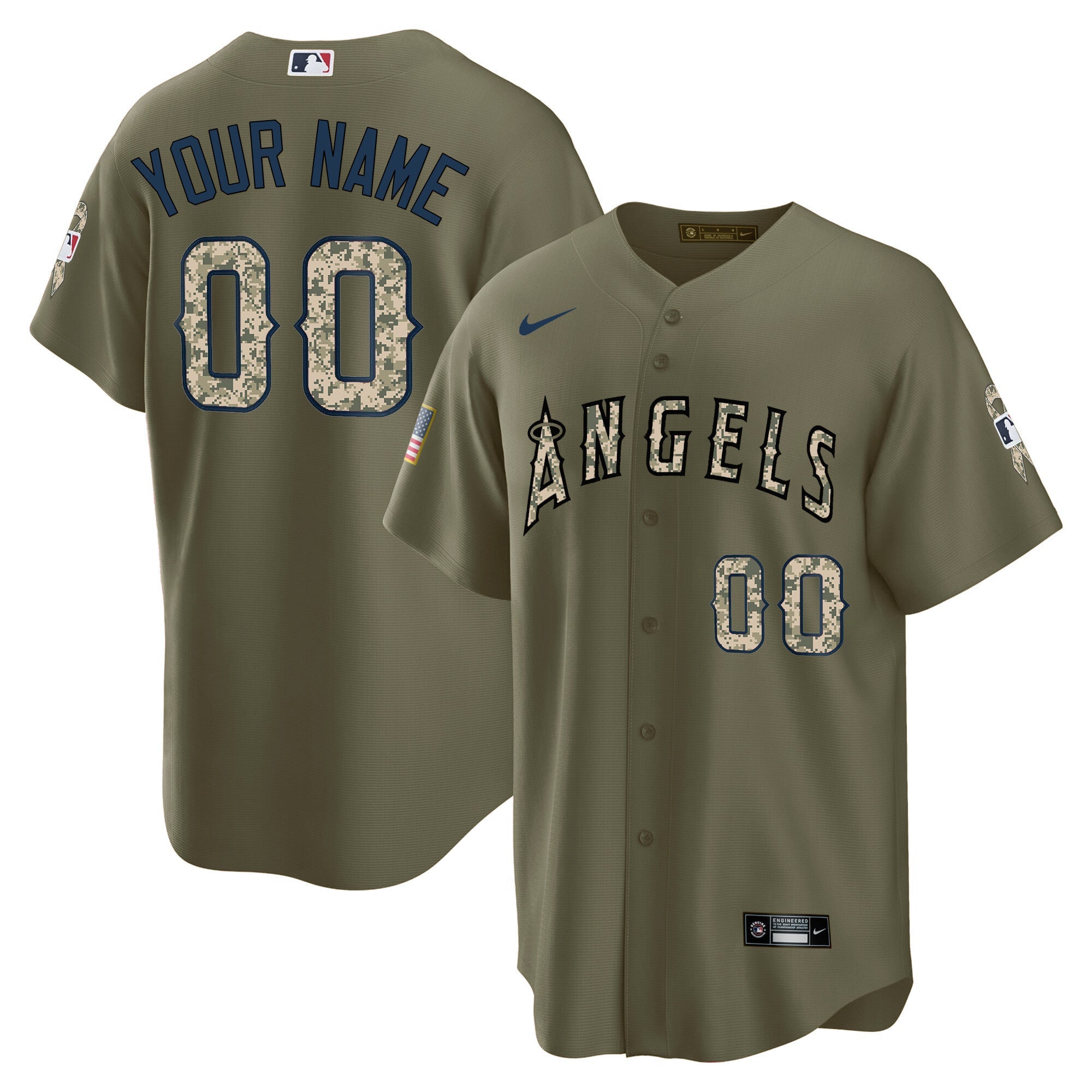 Los Angeles Salute To Service Baseball Custom Jersey