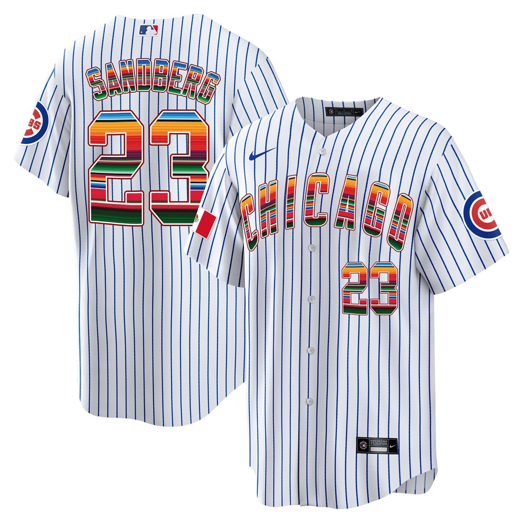 Ryne Sandberg Cubs Mexico Cool Base Jersey – White