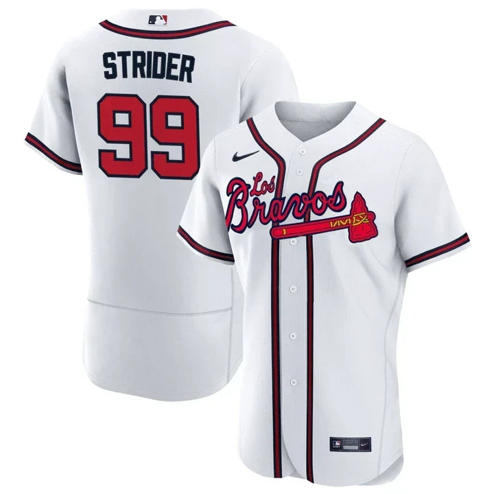 Spencer Strider Atlanta Los Bravos White Jersey