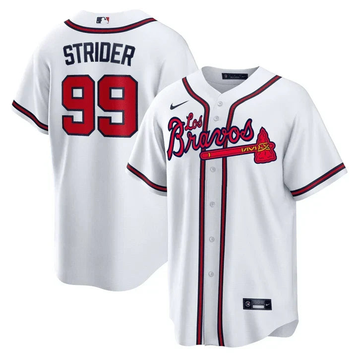 Spencer Strider Atlanta Los Bravos White Jersey